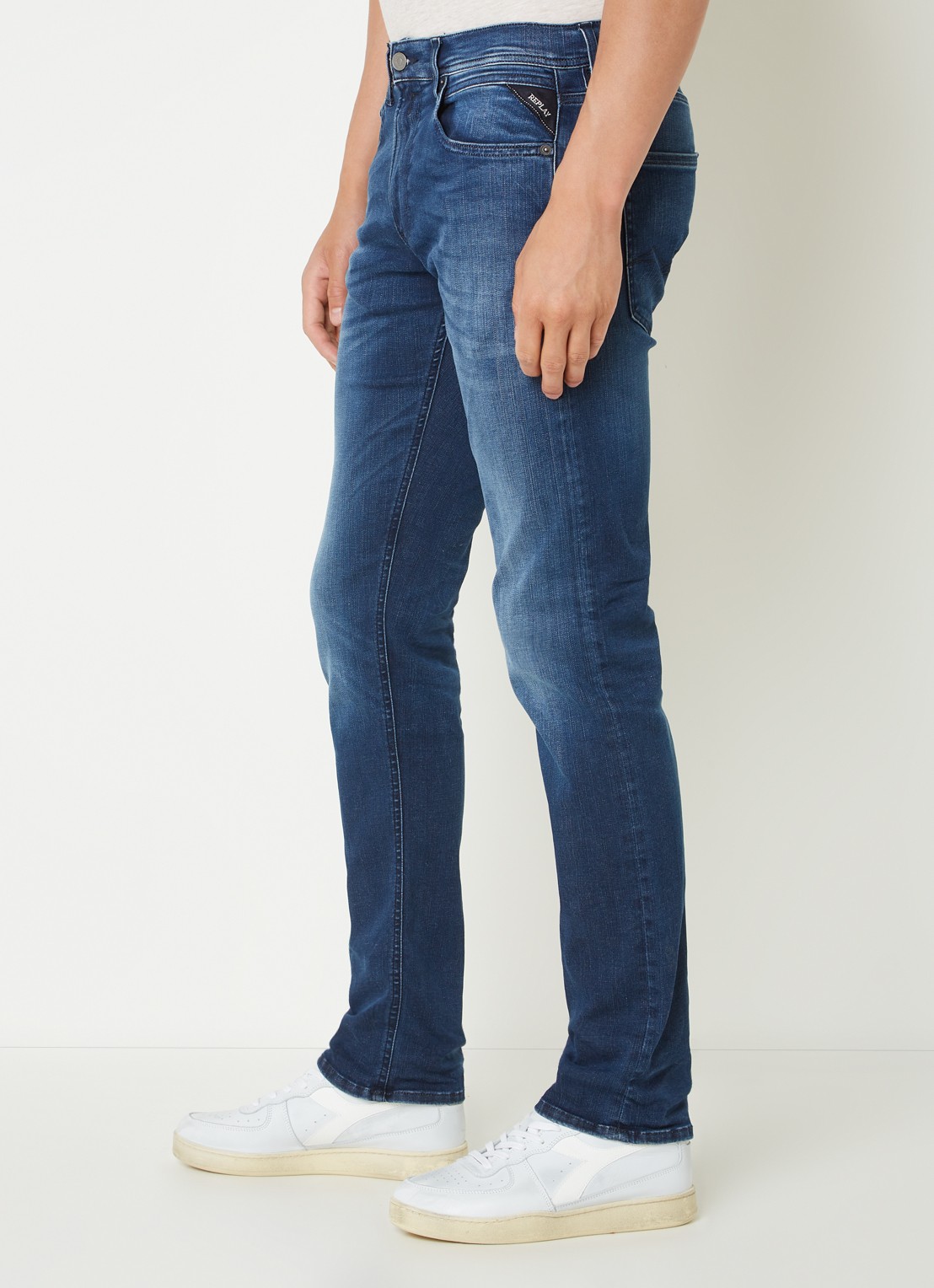 Replay Grover tapered fit jeans met stretch - detail 2 indigo