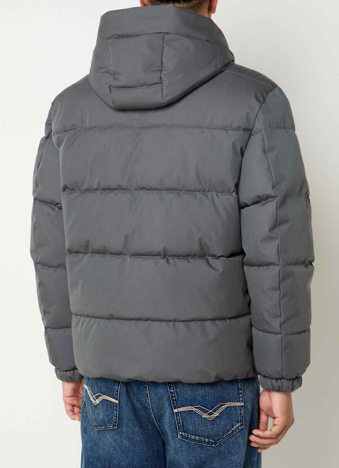Replay Puffer jack met ritszakken en afneembare capuchon - achterkant 4 antraciet