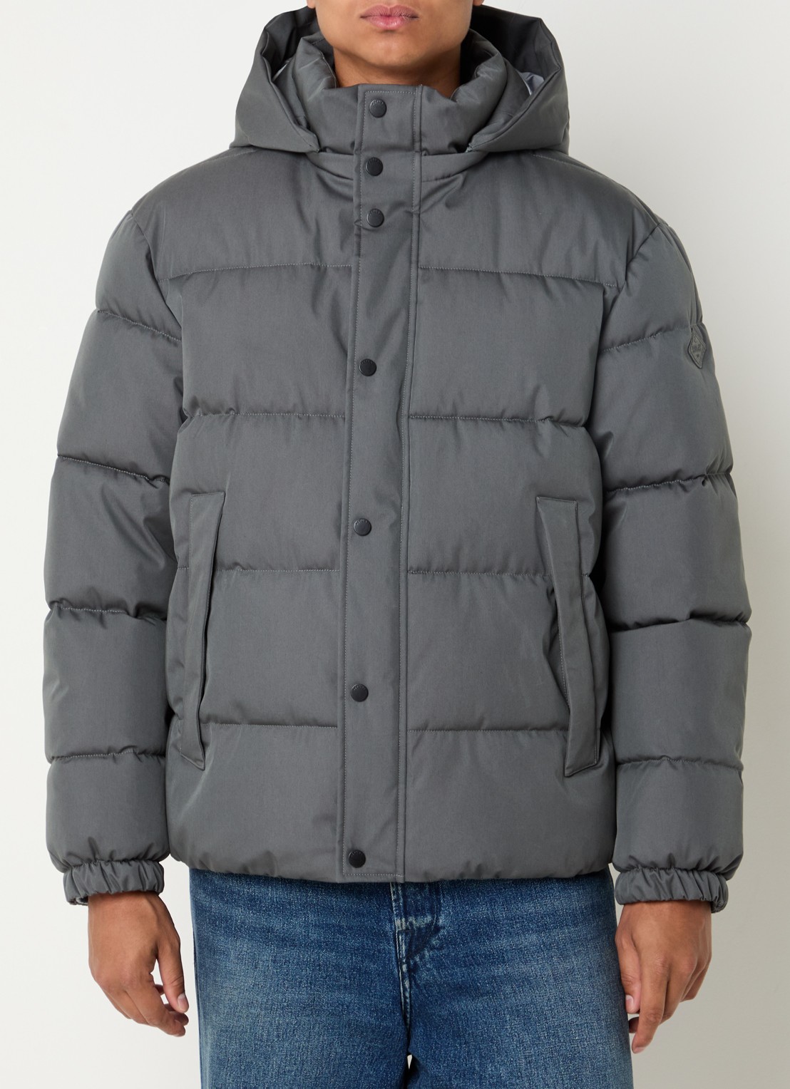 Replay Puffer jack met ritszakken en afneembare capuchon - detail 3 antraciet