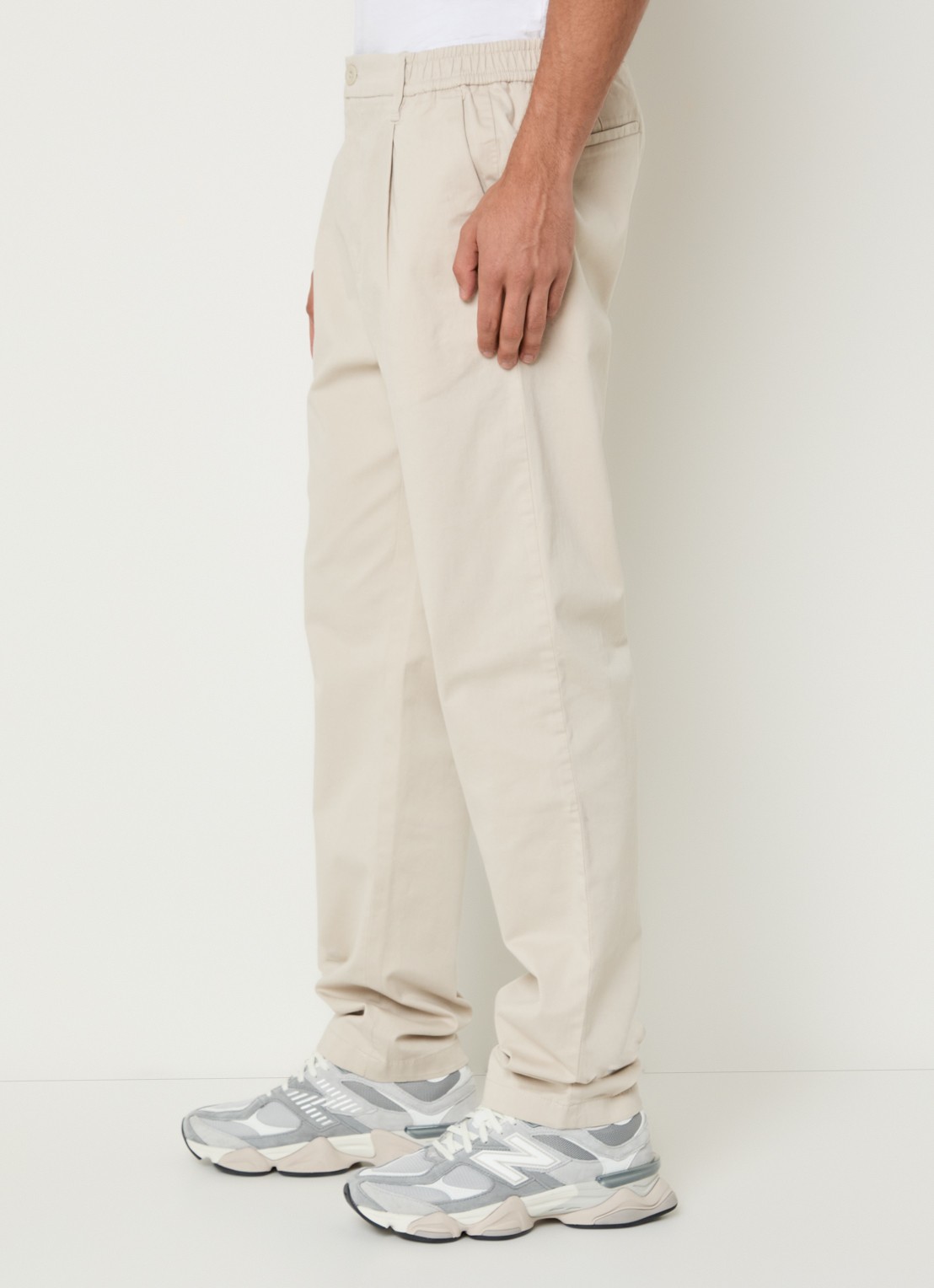 Replay Straight fit chino met steekzakken - detail 5 creme