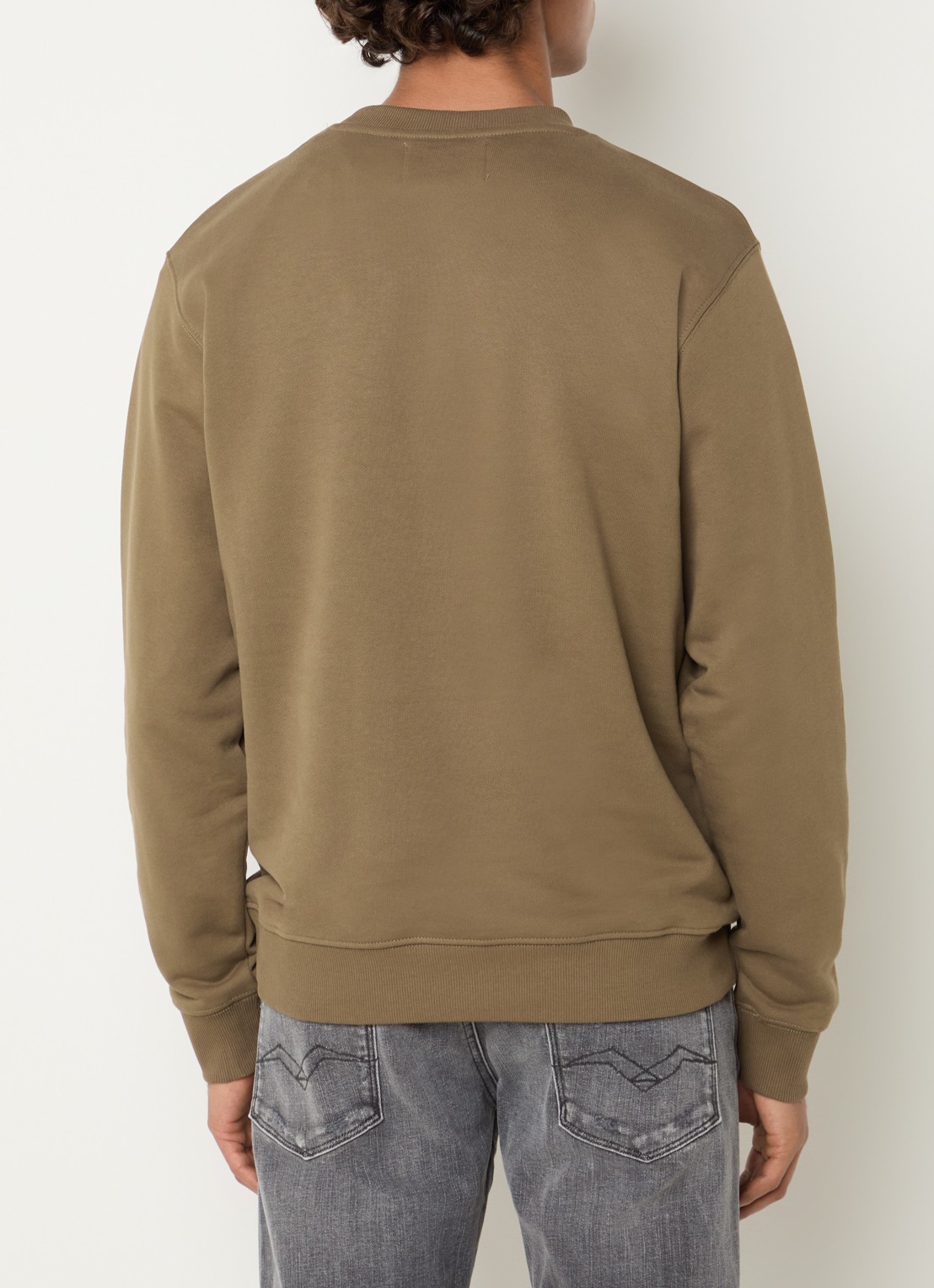 Replay Sweater met logo - achterkant 3 mosgroen