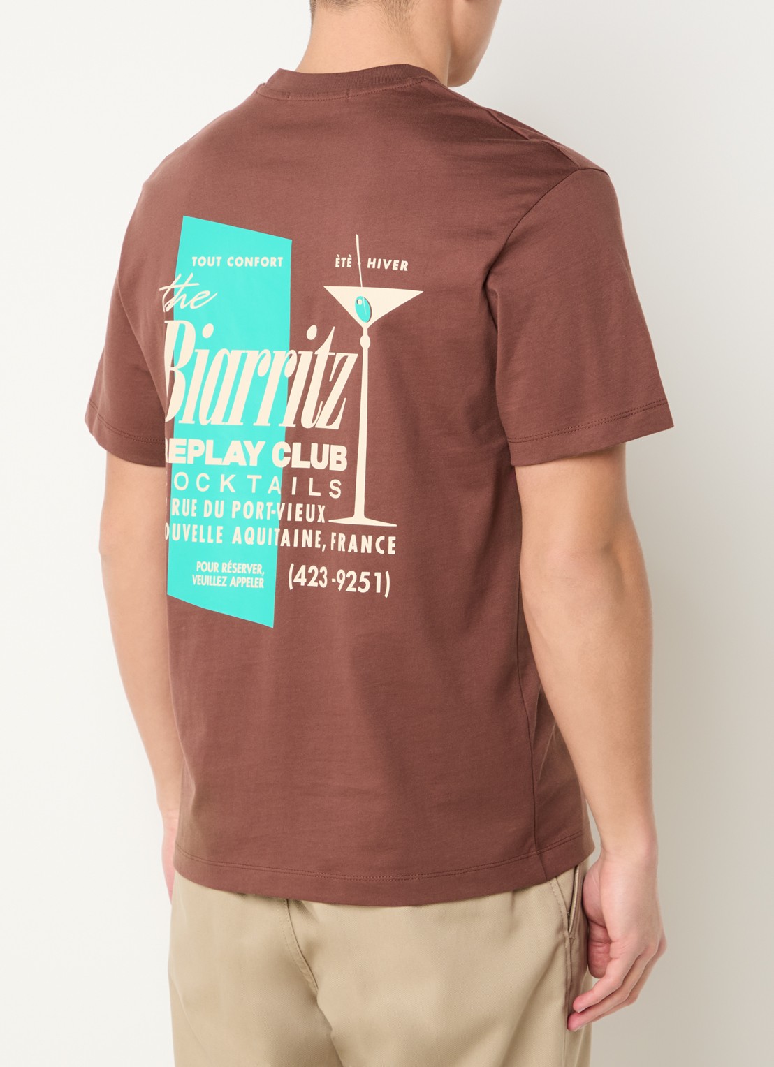 Replay T-shirt met backprint en logo - detail 2 hazelnootbruin
