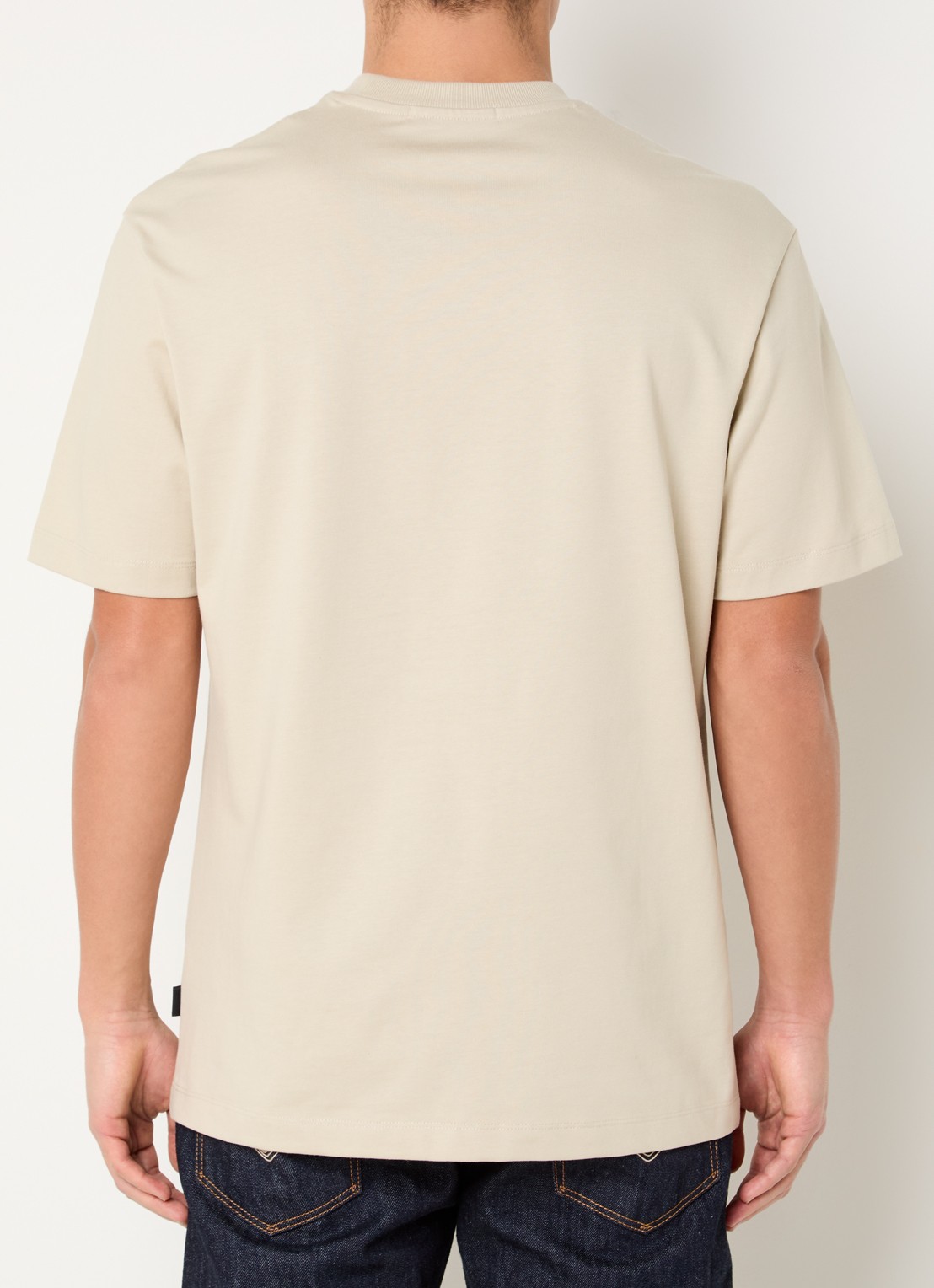 Replay T-shirt met logoborduring - achterkant 2 beige