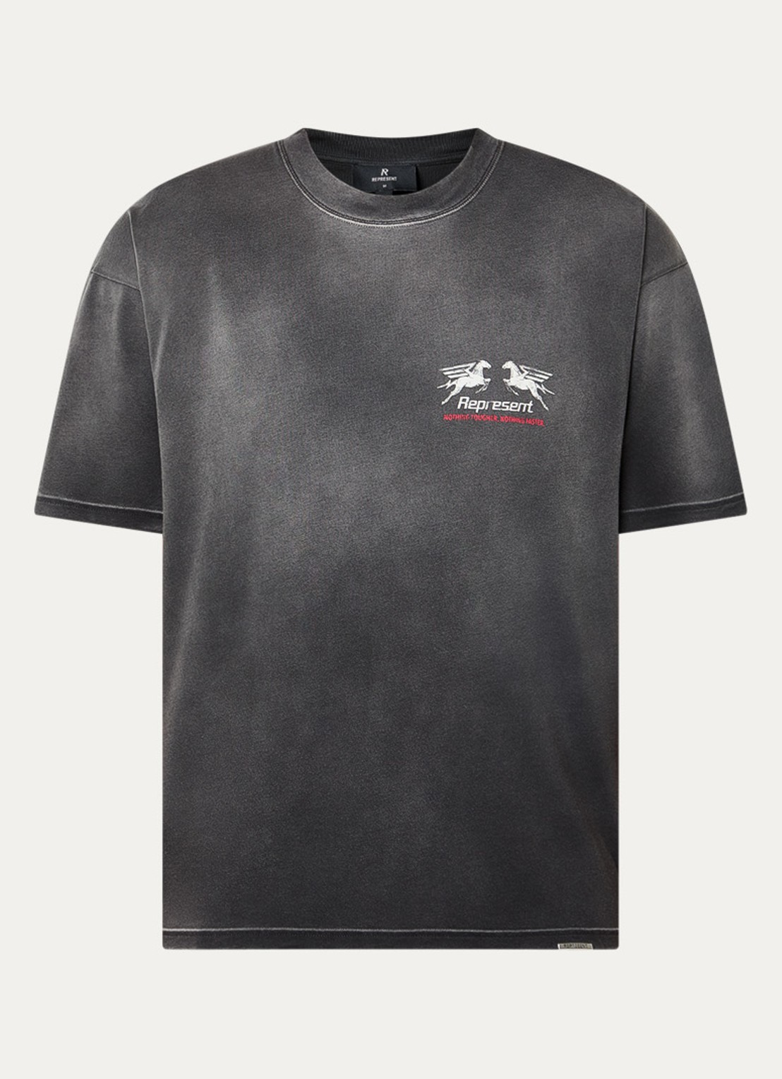 Represent 24 Hour service T-shirt met logo- en backprint - voorkant 3 antraciet
