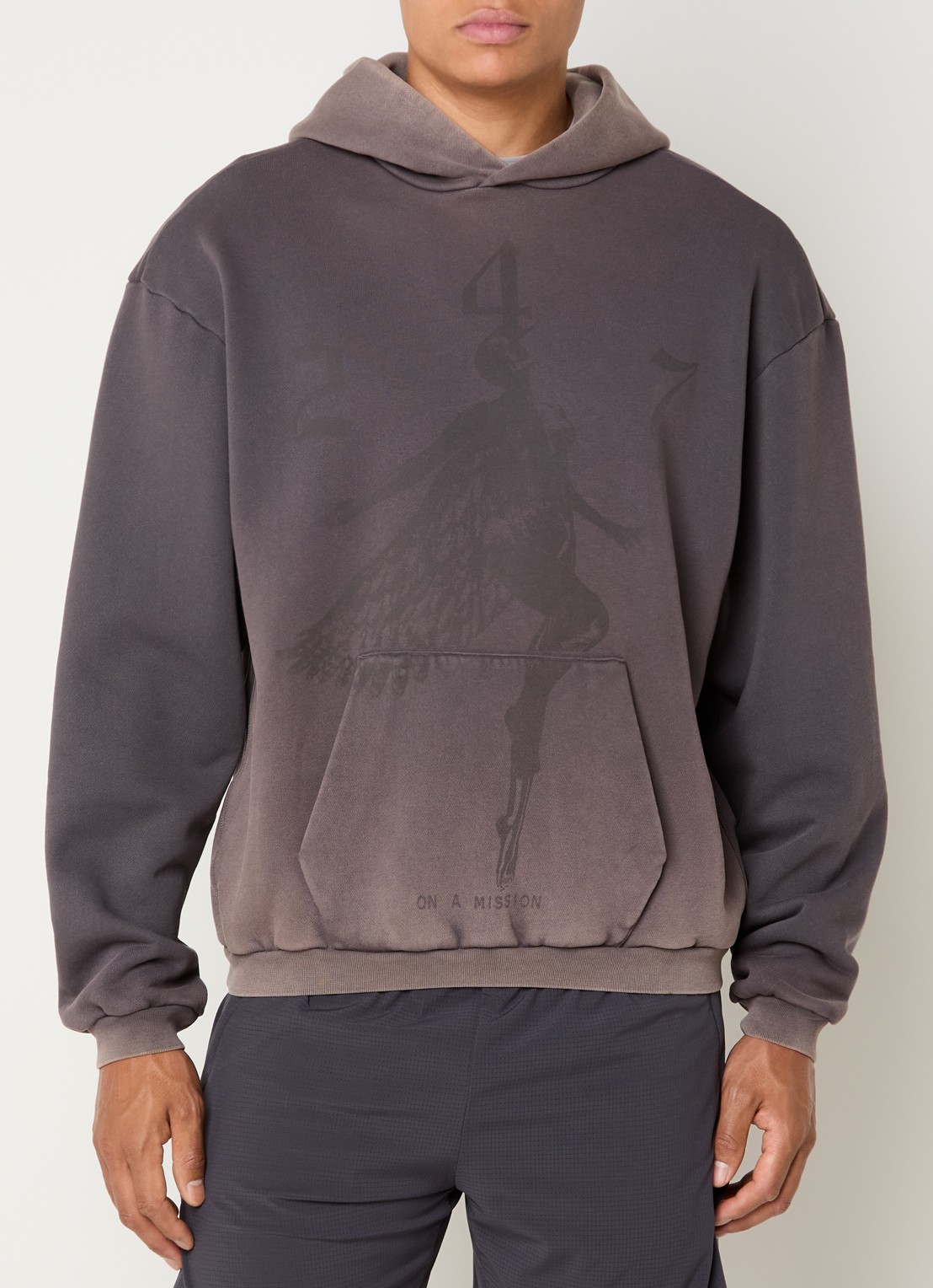 Represent 247 Angel hoodie met logoprint - detail taupe