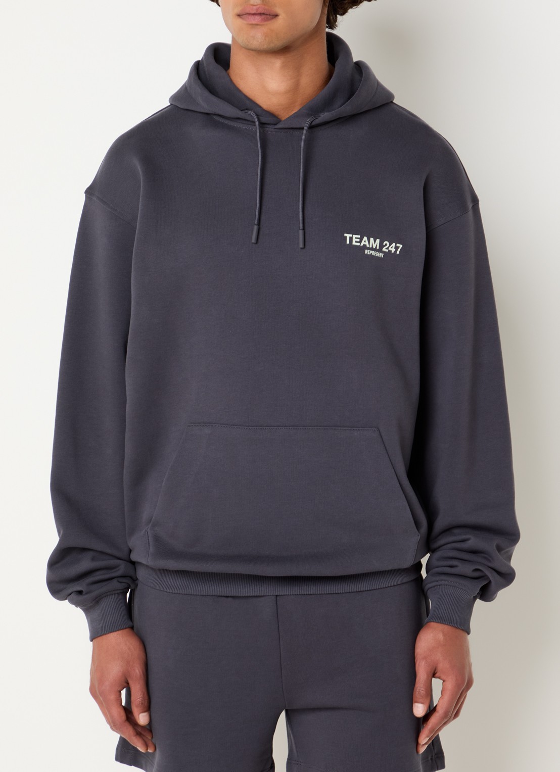 Represent 247 hoodie met logo- en backprint - achterkant 3 antraciet