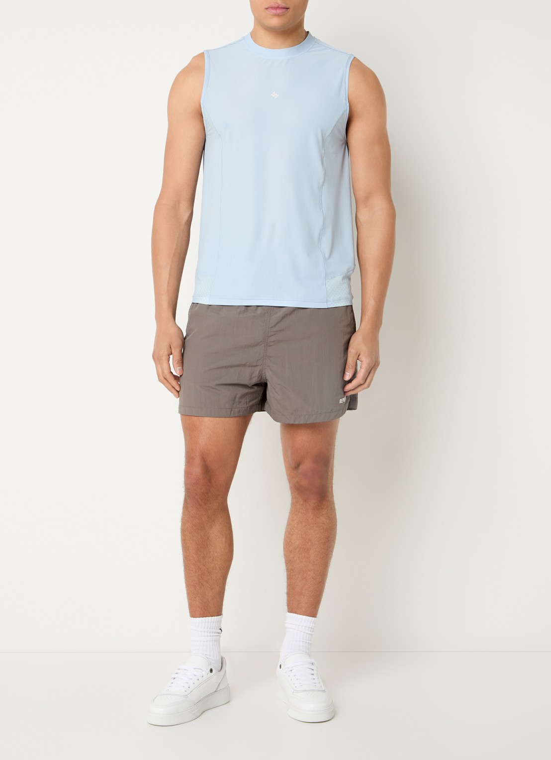 Represent 247 Hybrid trainings tanktop met print - voorkant 3 lichtblauw