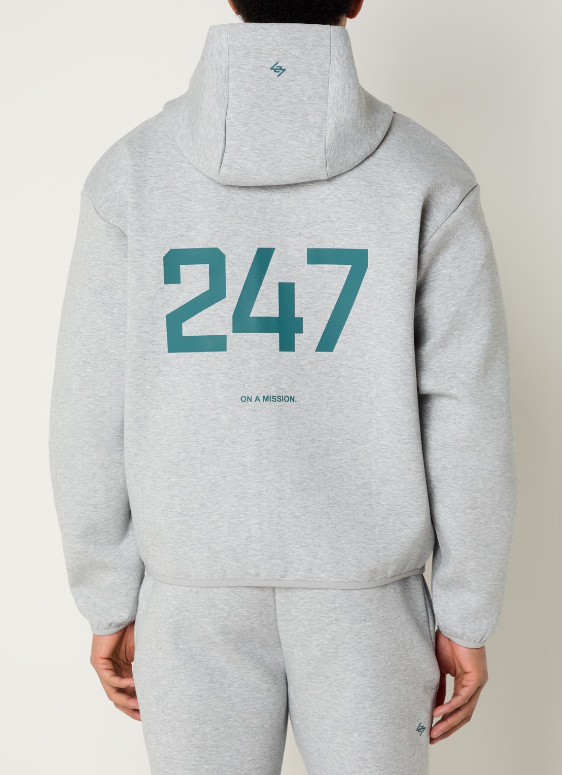 Represent 247 Numbers sweatvest met logo- en backprint - detail grijsmele