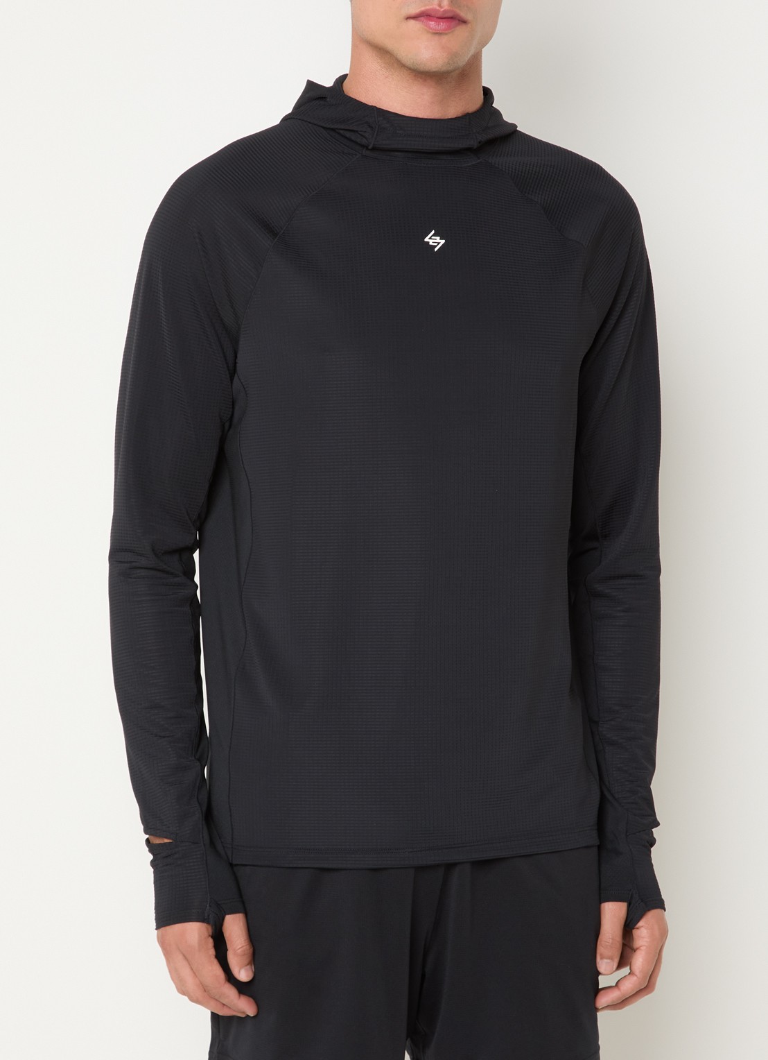 Represent 247 Ultra trui met capuchon en logo - detail zwart