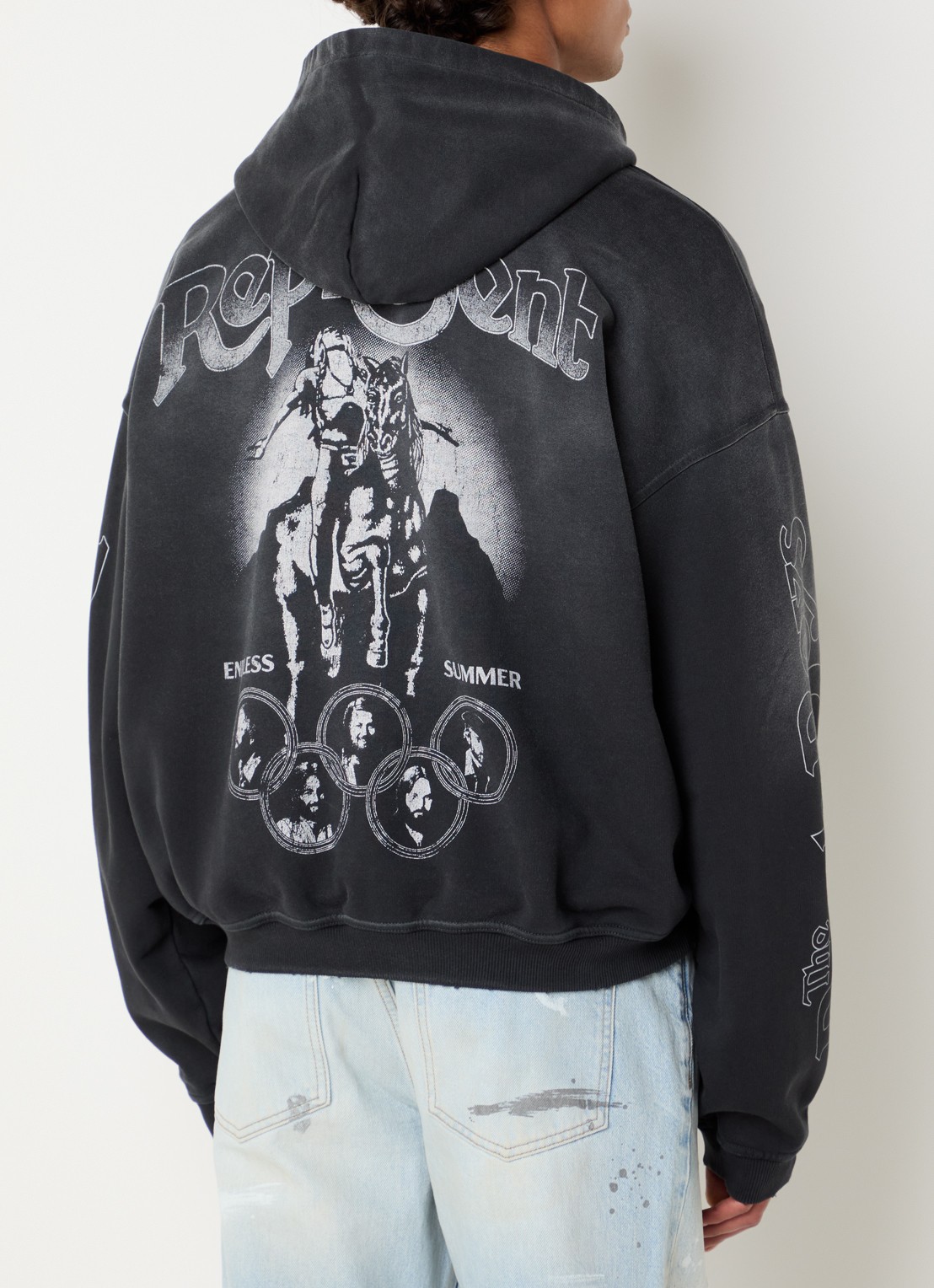 Represent Beach Boys sweatvest met logo- en backprint - detail 4 antraciet