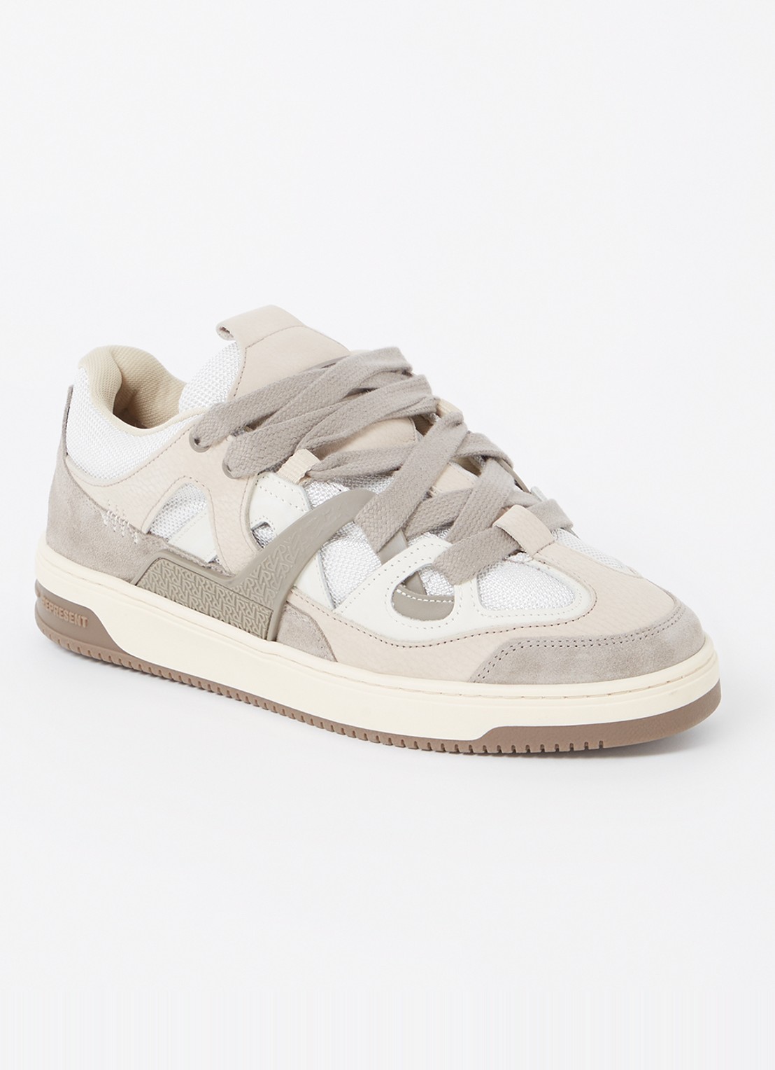Represent Bully sneaker met suède en leren details - voorkant 4 beige