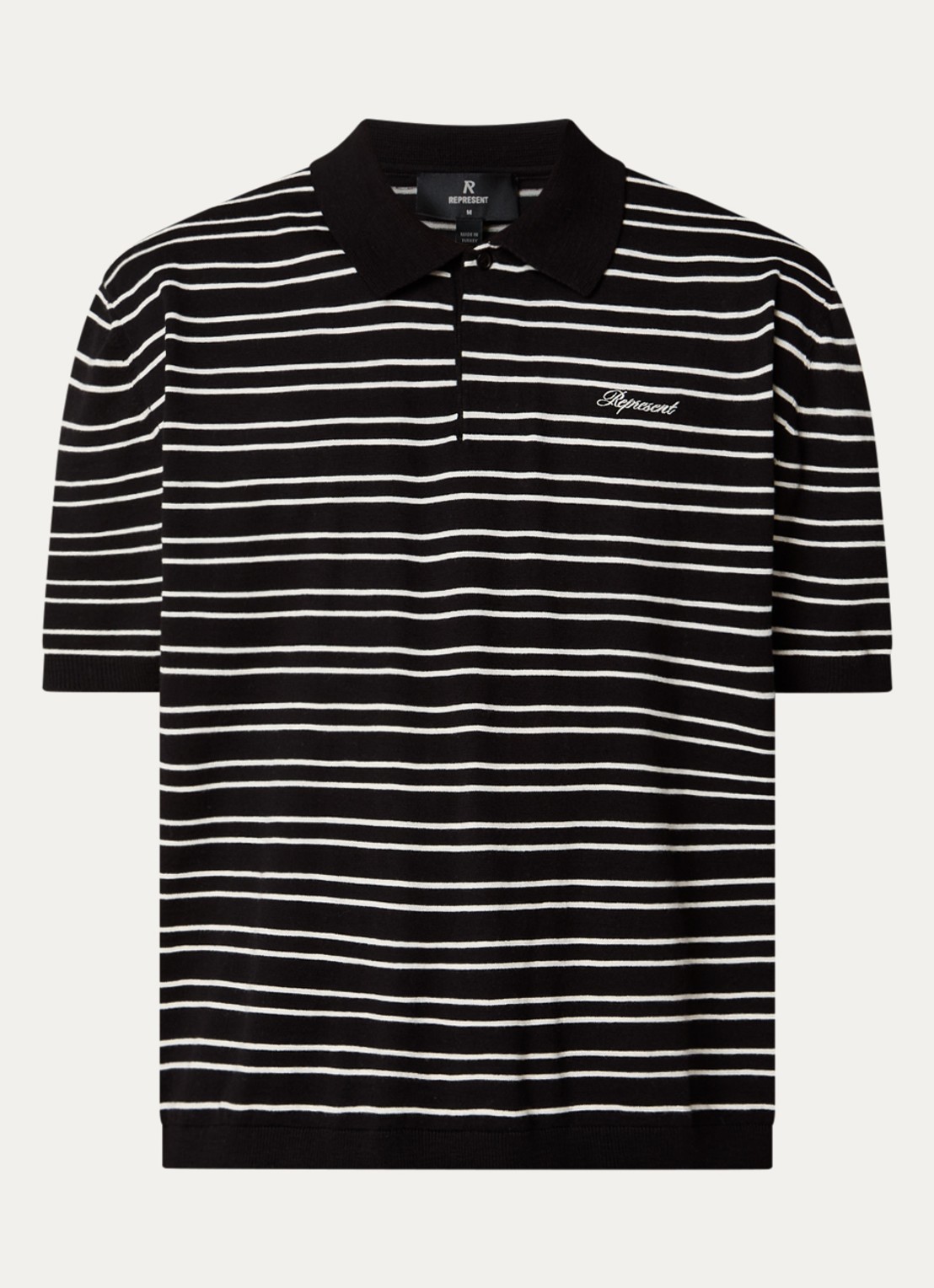 Represent California regular fit polo met logo - voorkant 2 zwart