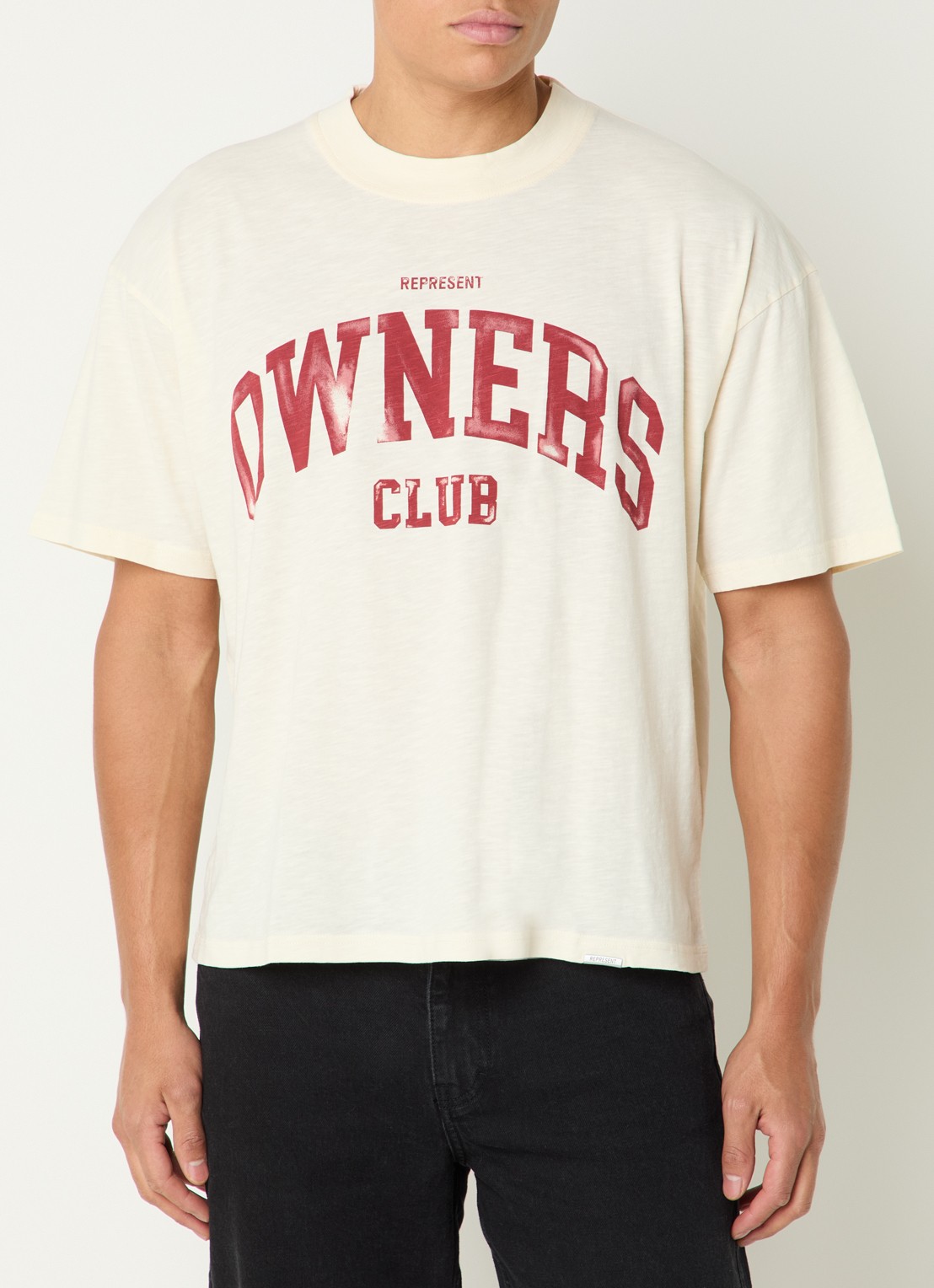 Represent College T-shirt met logoprint - detail 4 ivoor