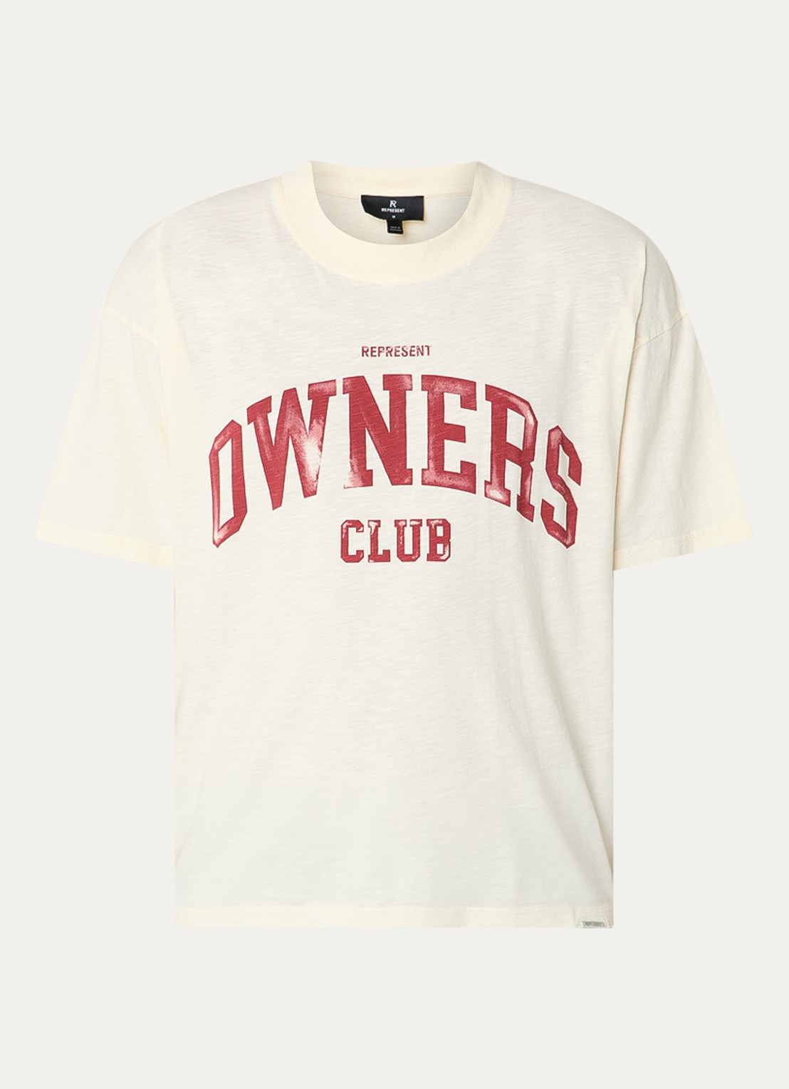 Represent College T-shirt met logoprint - voorkant 2 ivoor