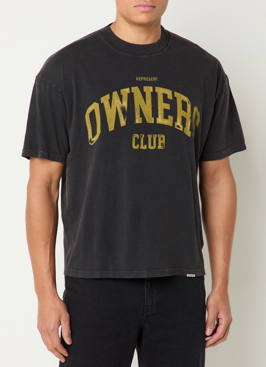 Represent College T-shirt met logoprint - detail 4 antraciet