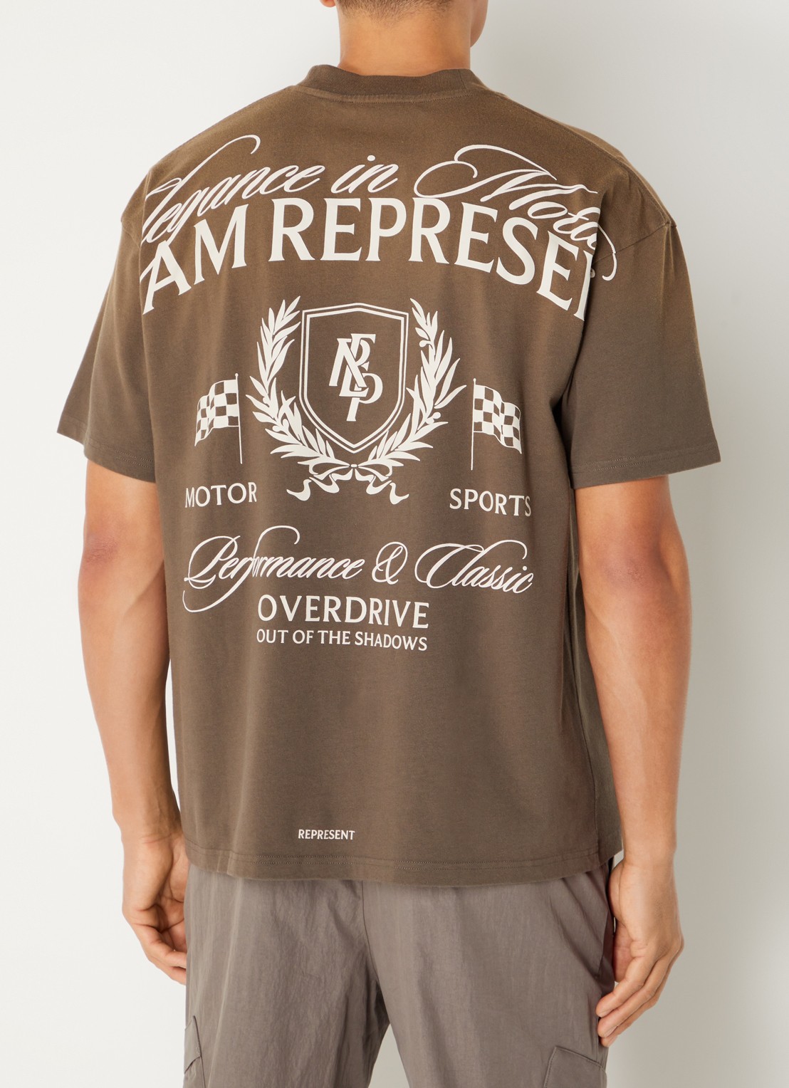 Represent Crest T-shirt met logo- en backprint - detail 2 legergroen