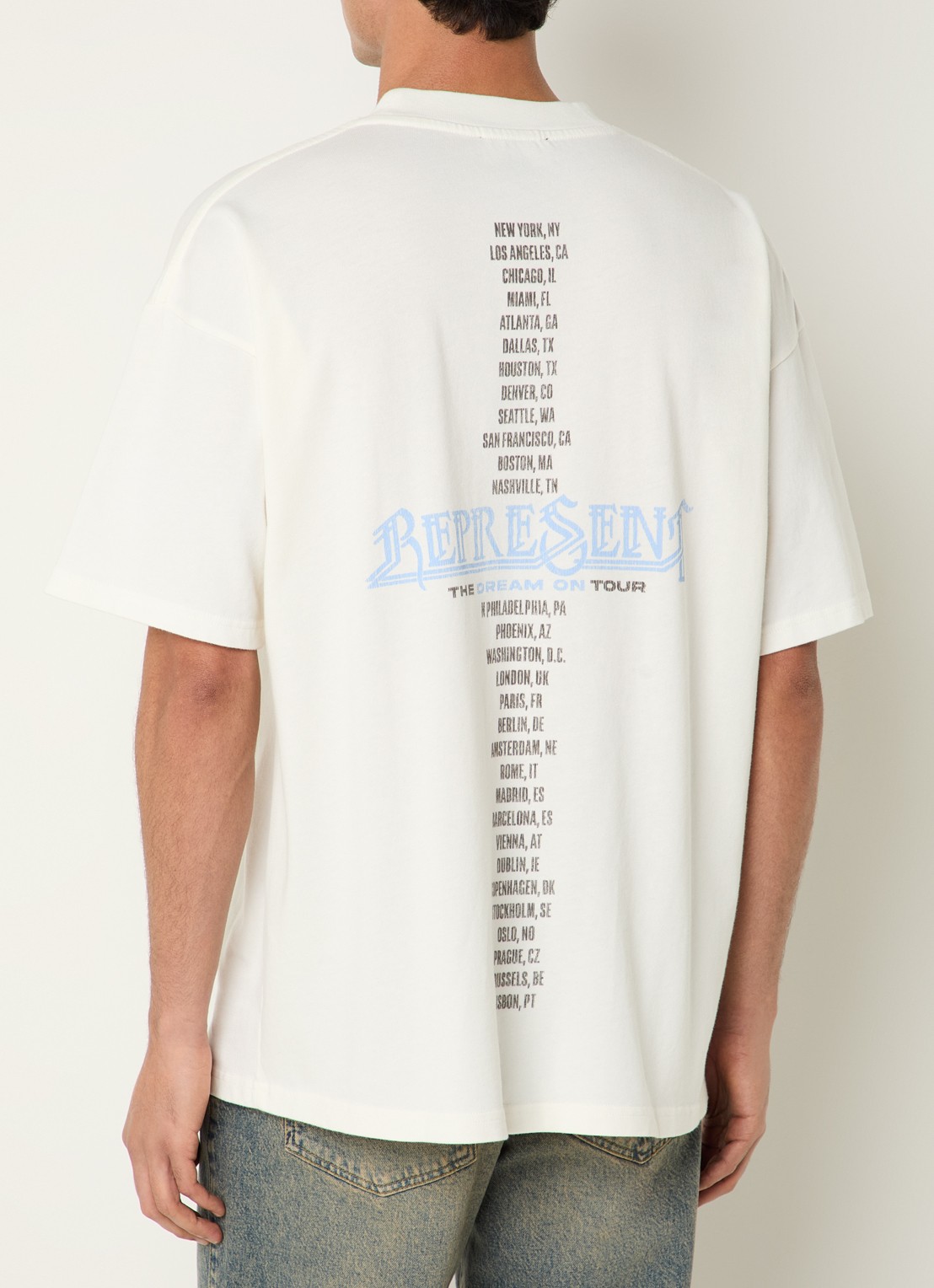 Represent Golden Tour T-shirt met front- en backprint - achterkant 4 beige