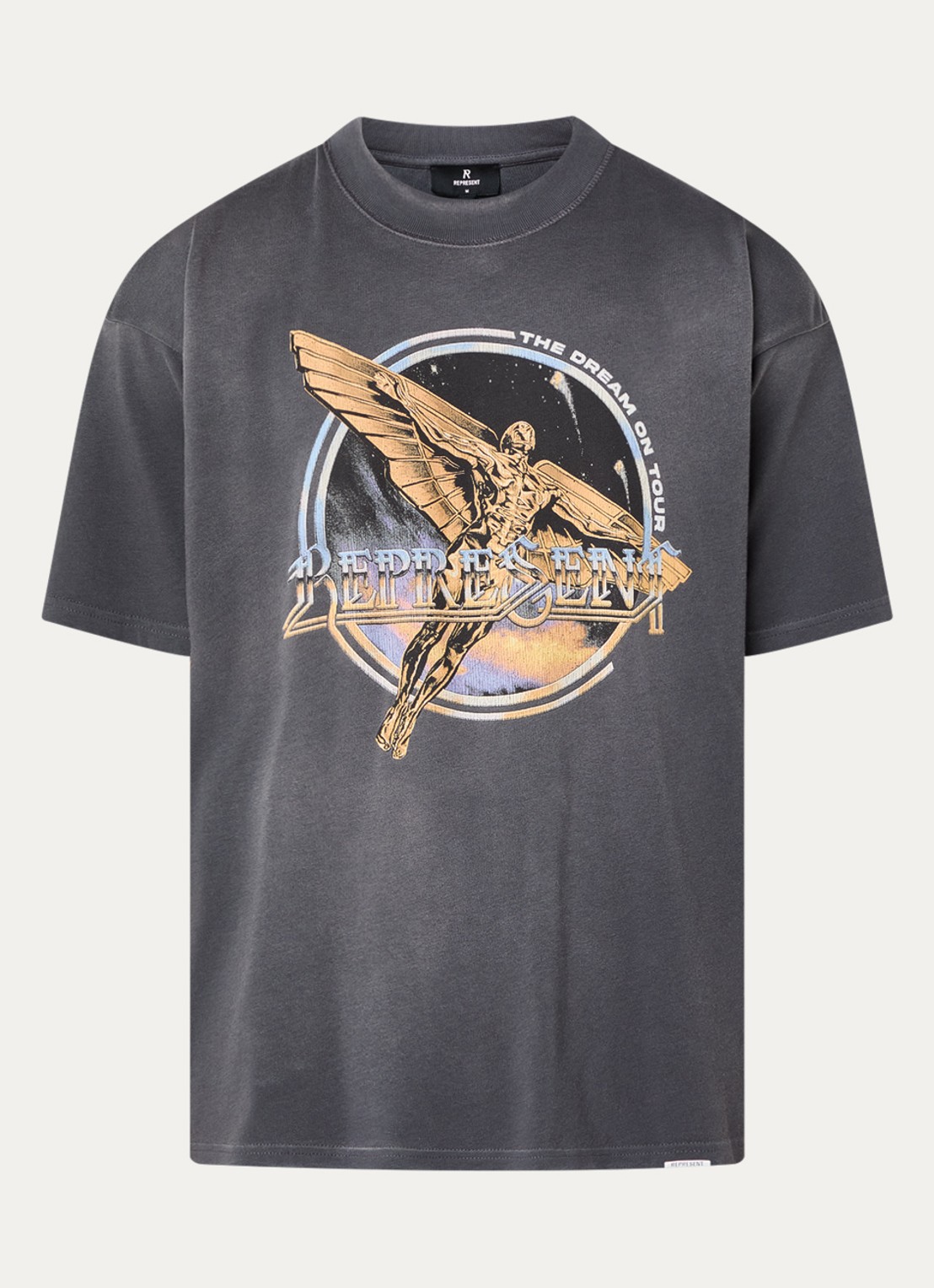 Represent Golden Tour T-shirt met front- en backprint - voorkant antraciet