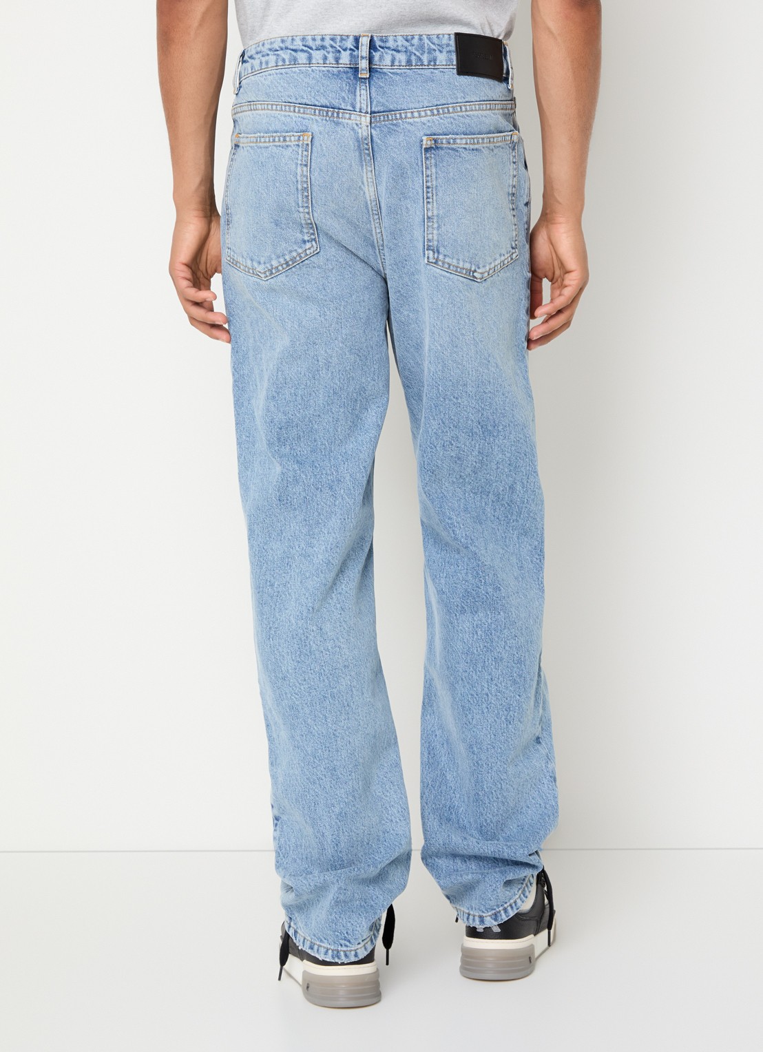 Represent Heaton straight fit jeans met lichte wassing - achterkant 3 indigo