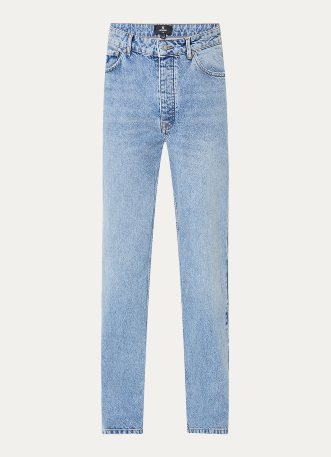 Represent Heaton straight fit jeans met lichte wassing - voorkant indigo