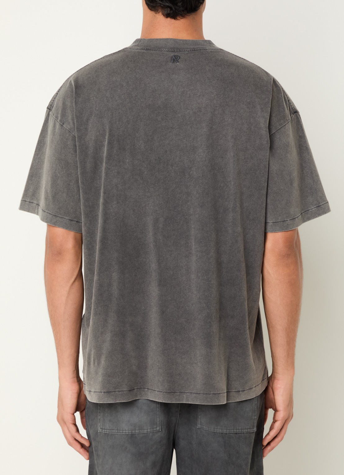 Represent Initial oversized T-shirt met verwassen afwerking - achterkant 3 donkergrijs