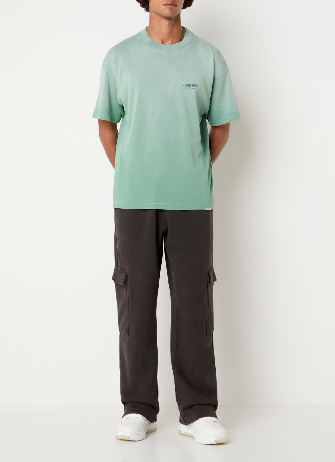 Represent Initial straight fit joggingbroek met steekzakken - voorkant 3 bruin