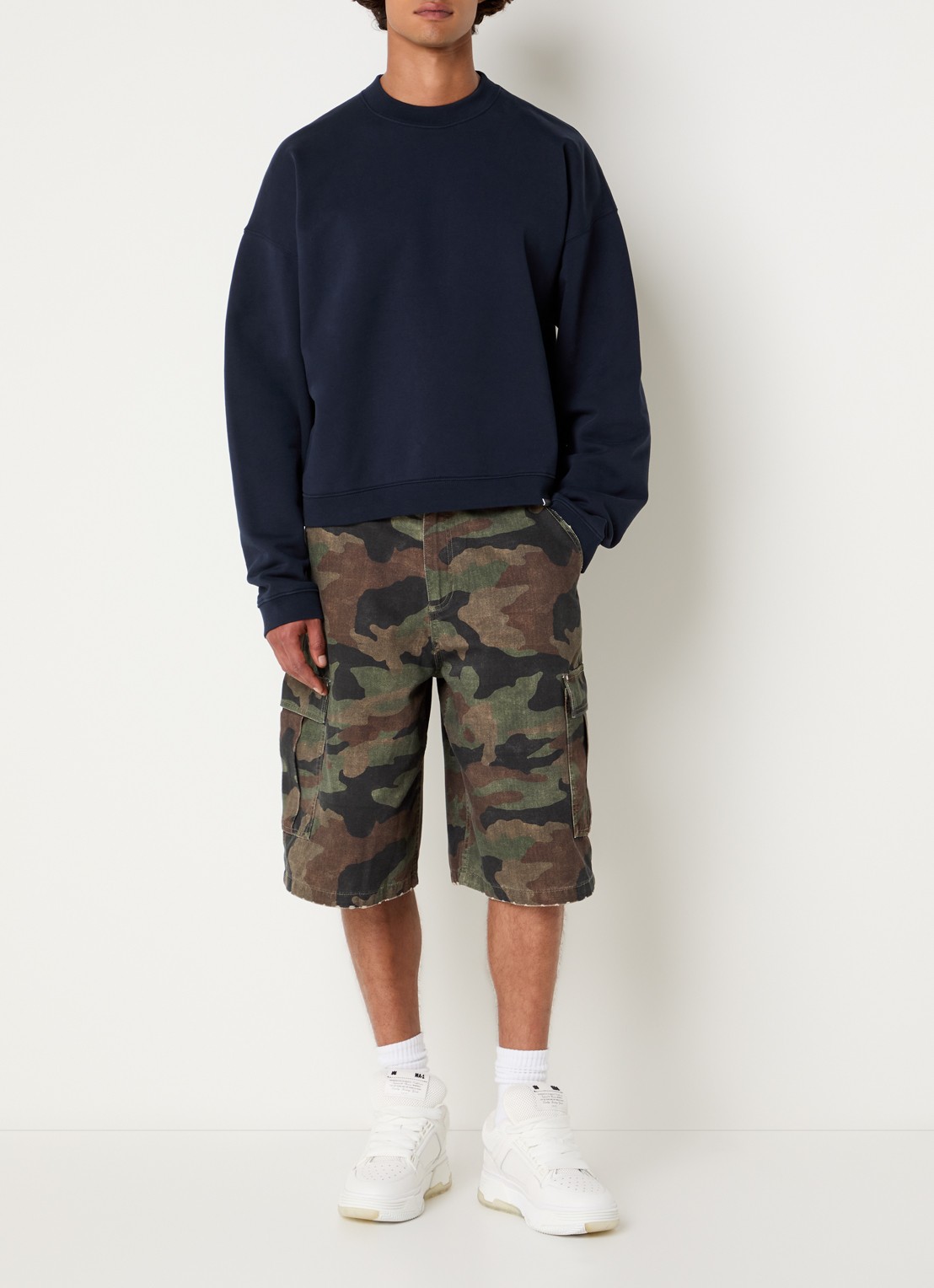 Represent Initial sweater met stretch - voorkant 2 donkerblauw