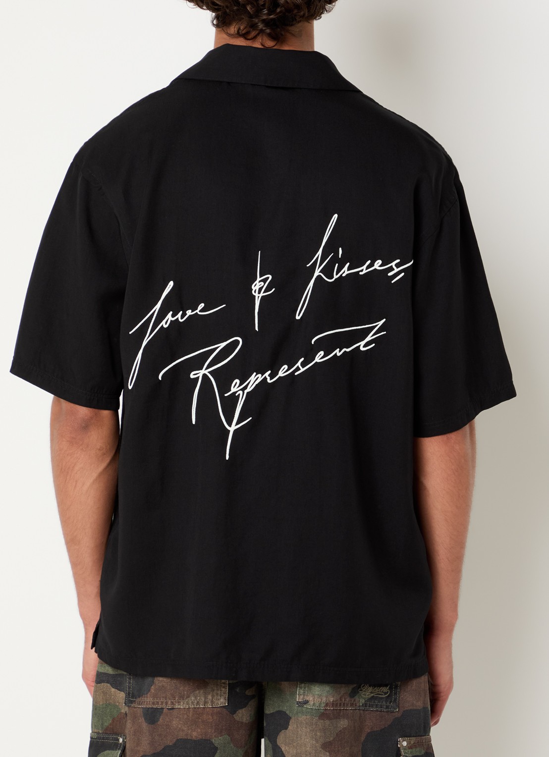 Represent Love And Kisses regular fit overhemd met logoborduring - detail 3 zwart