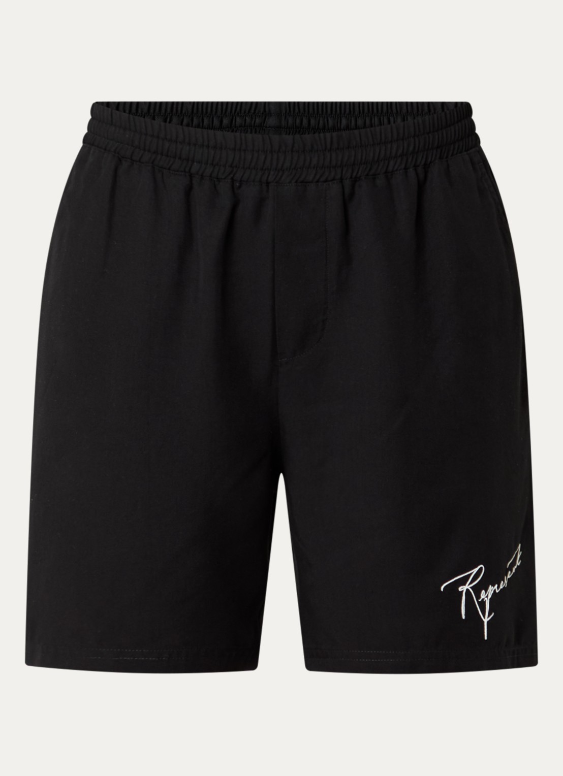 Represent Love And Kisses straight fit korte joggingbroek met steekzakken - voorkant zwart
