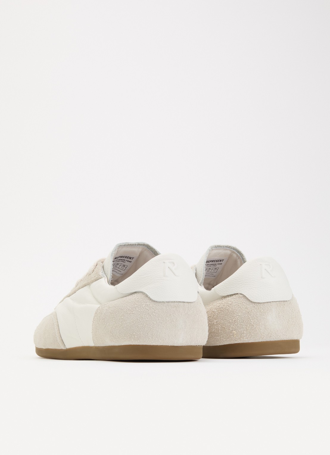 Represent Low-Pro sneaker van leer met suède details - achterkant 5 wit
