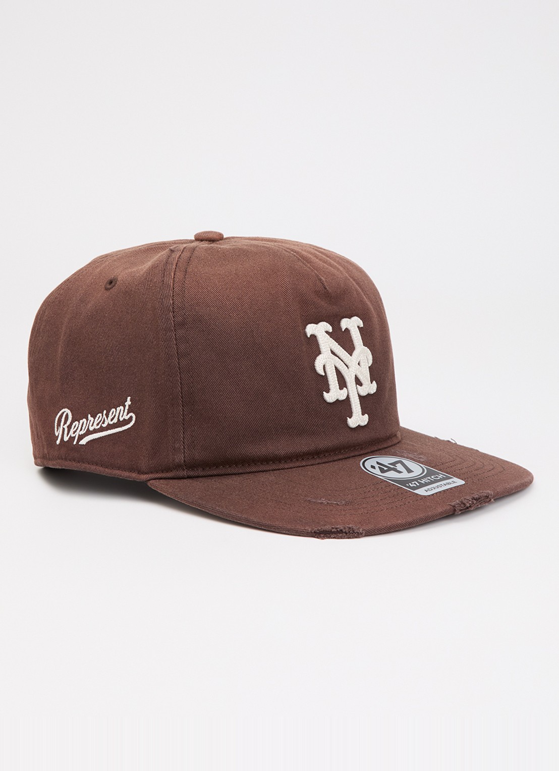 Represent MLB New York Mets pet met logoborduring - voorkant hazelnootbruin