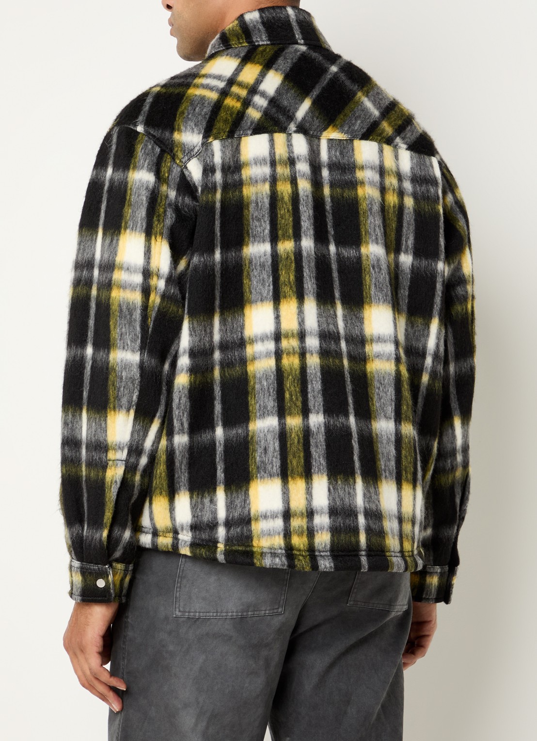 Represent Overshirt met ruitdessin en borstzakken - achterkant 3 zwart