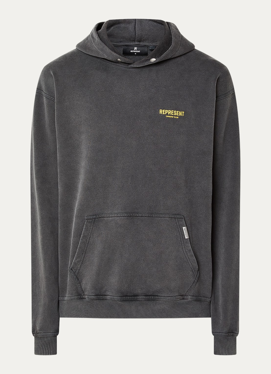 Represent Owners Club hoodie met logo- en backprint - voorkant 4 antraciet