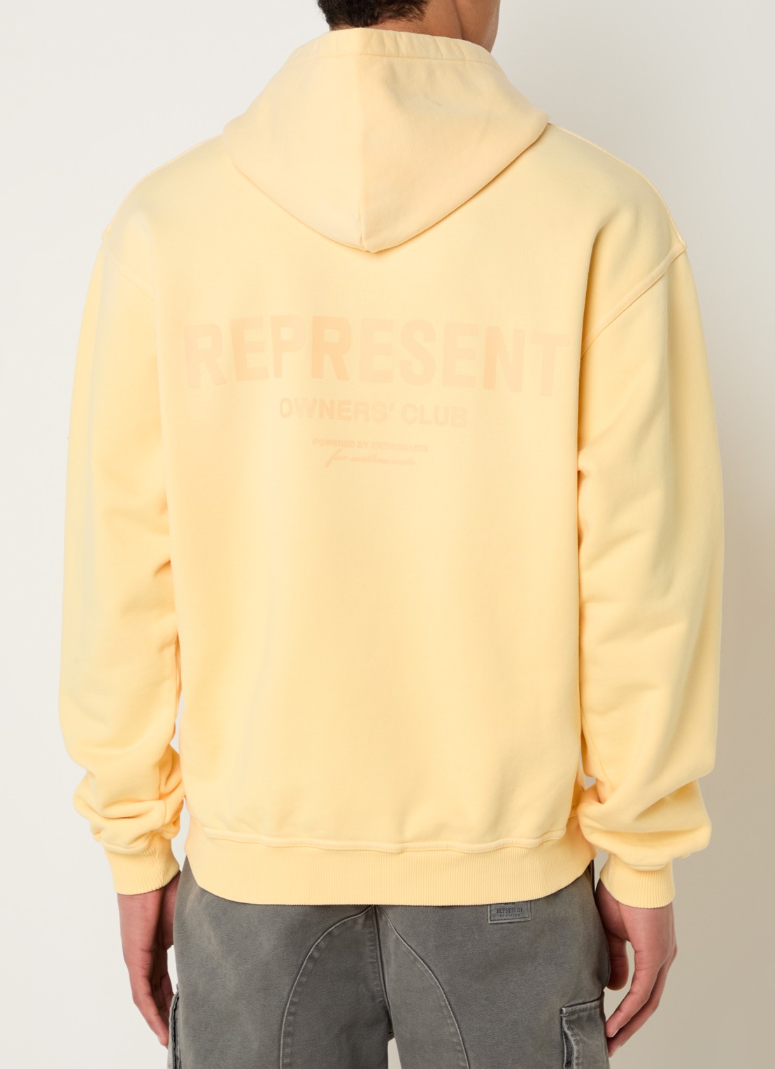 Represent Owners Club hoodie met logo- en backprint - detail 4 geel
