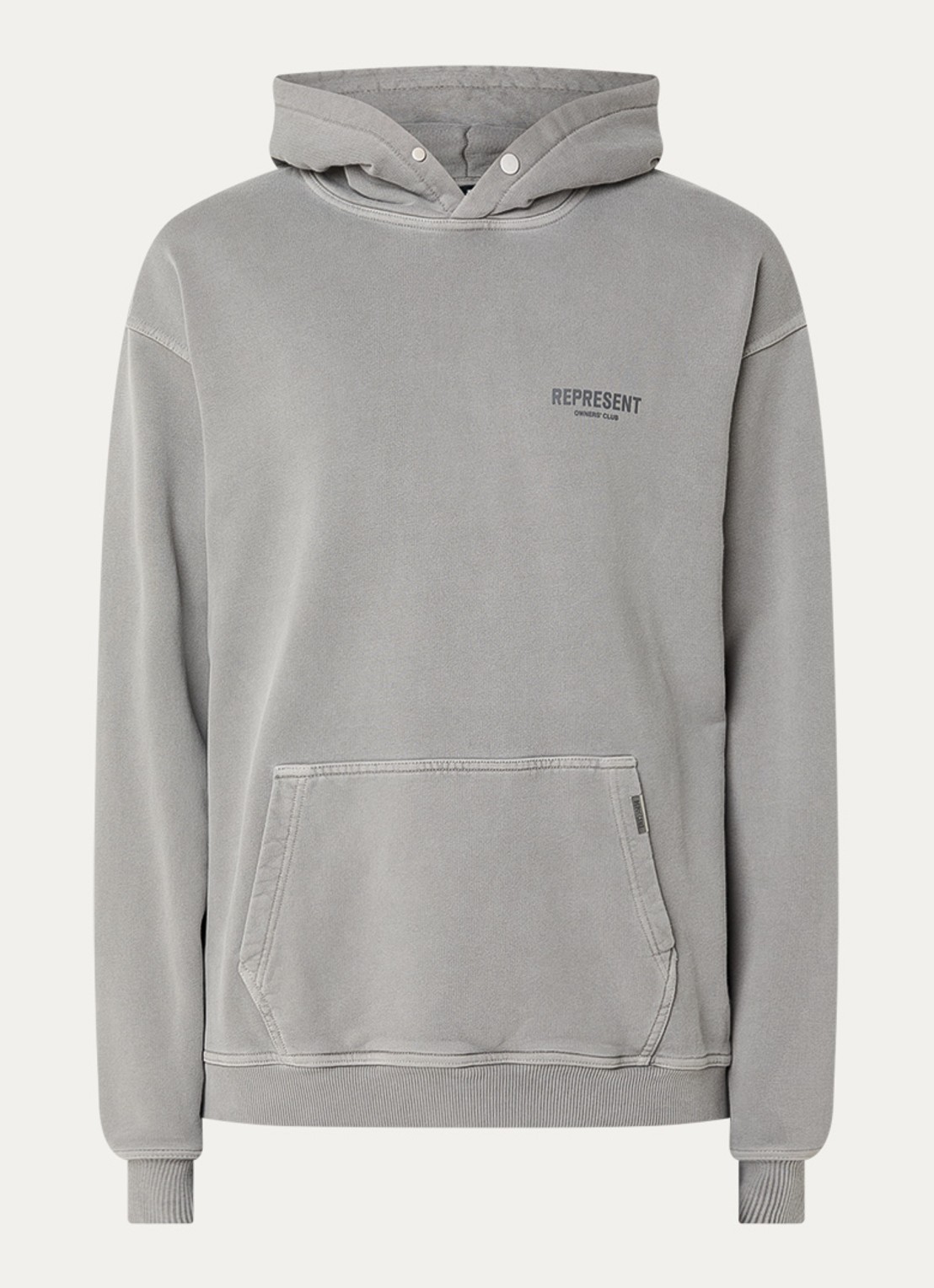 Represent Owners Club hoodie met logo- en backprint - voorkant 4 grijs