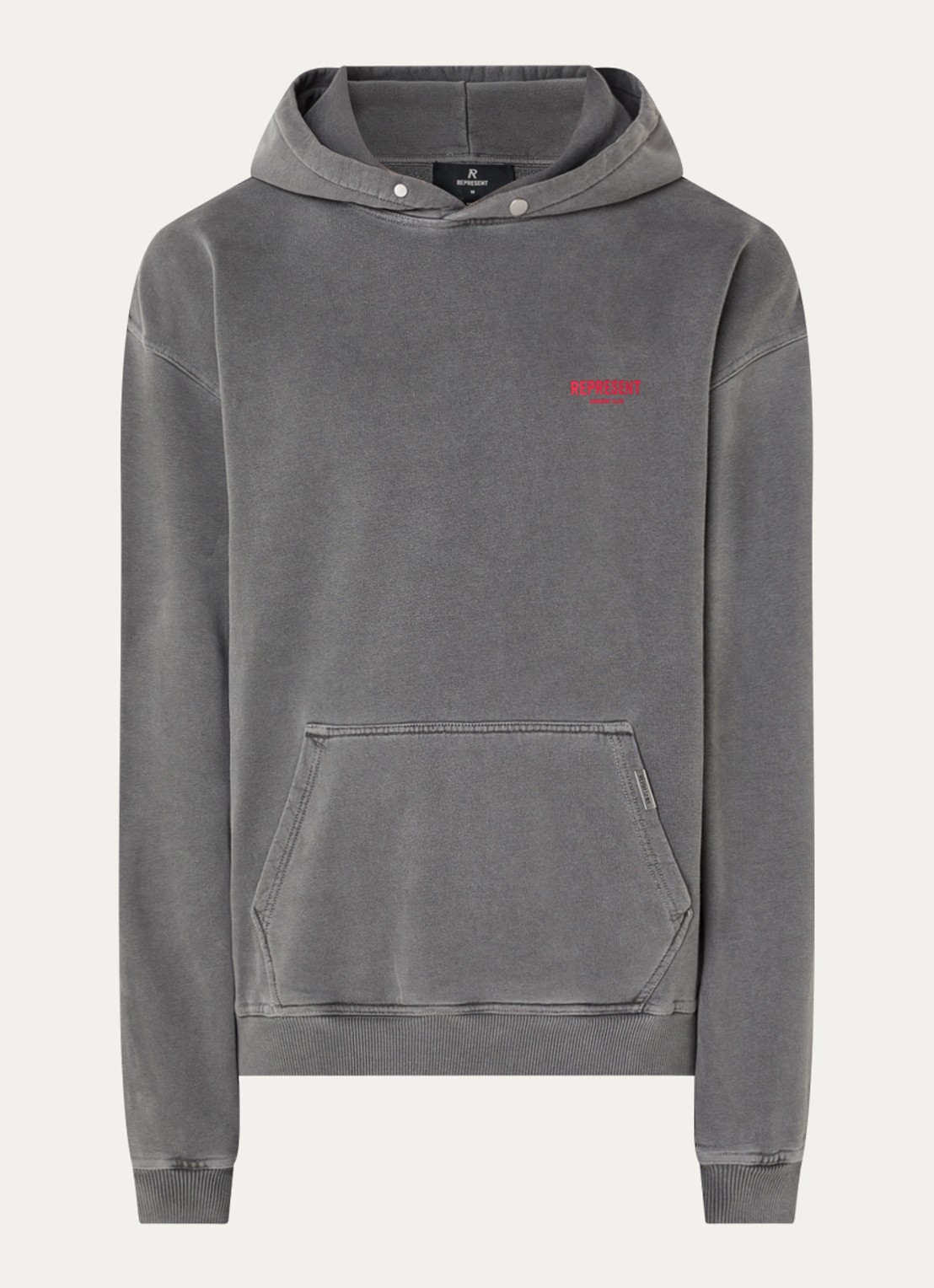 Represent Owners Club hoodie met logo- en backprint - voorkant 3 antraciet