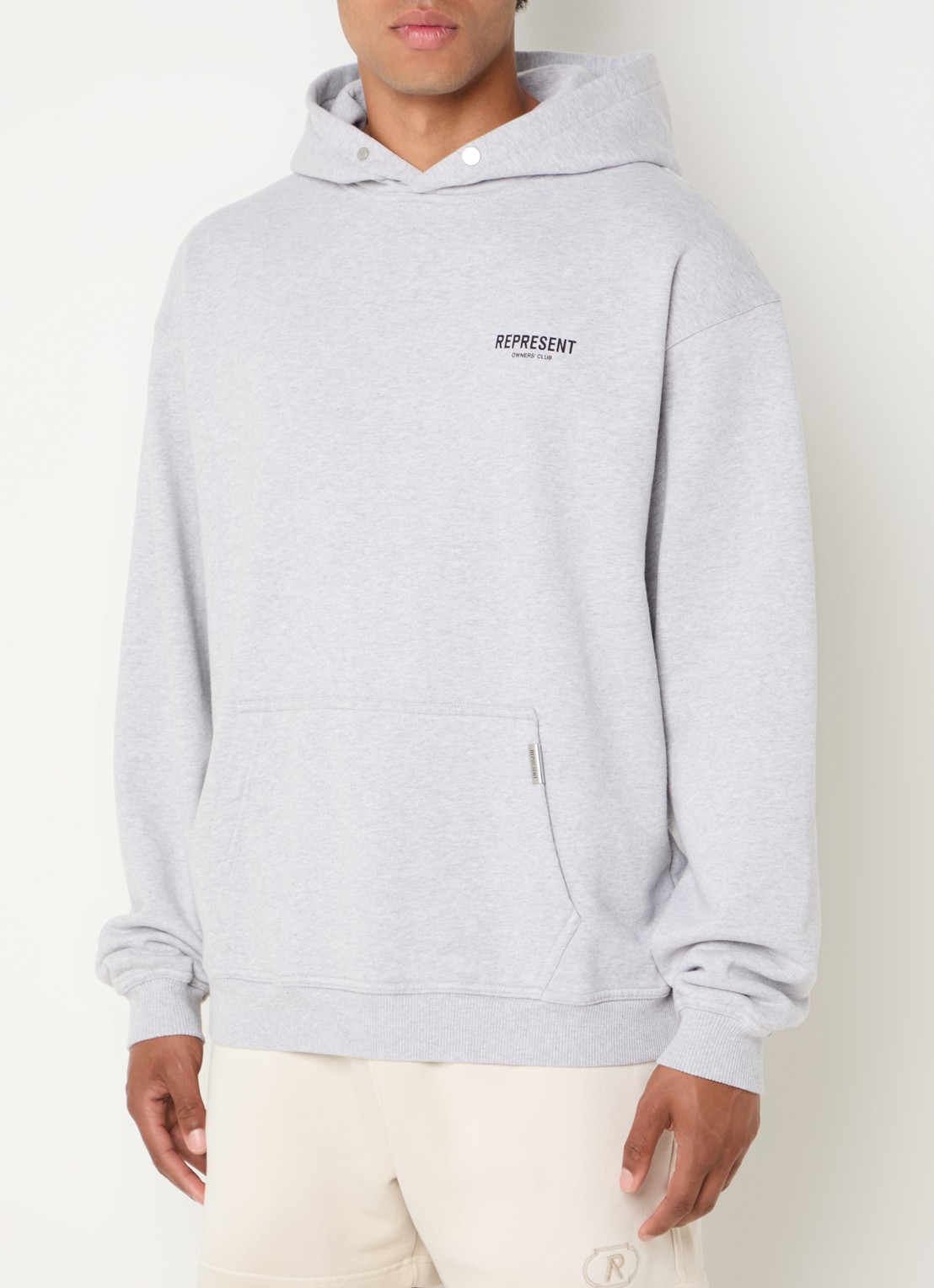 Represent Owners Club hoodie met logo- en backprint - achterkant 5 grijsmele