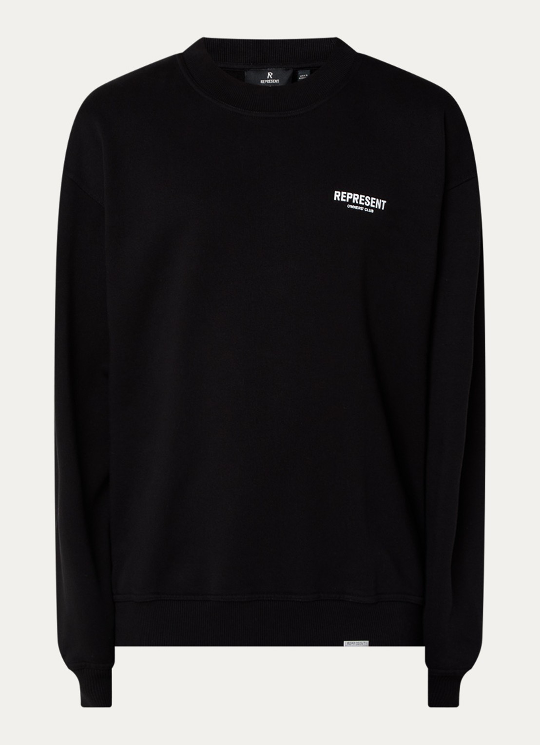 Represent Owners Club sweater met logo- en backprint - voorkant 2 zwart