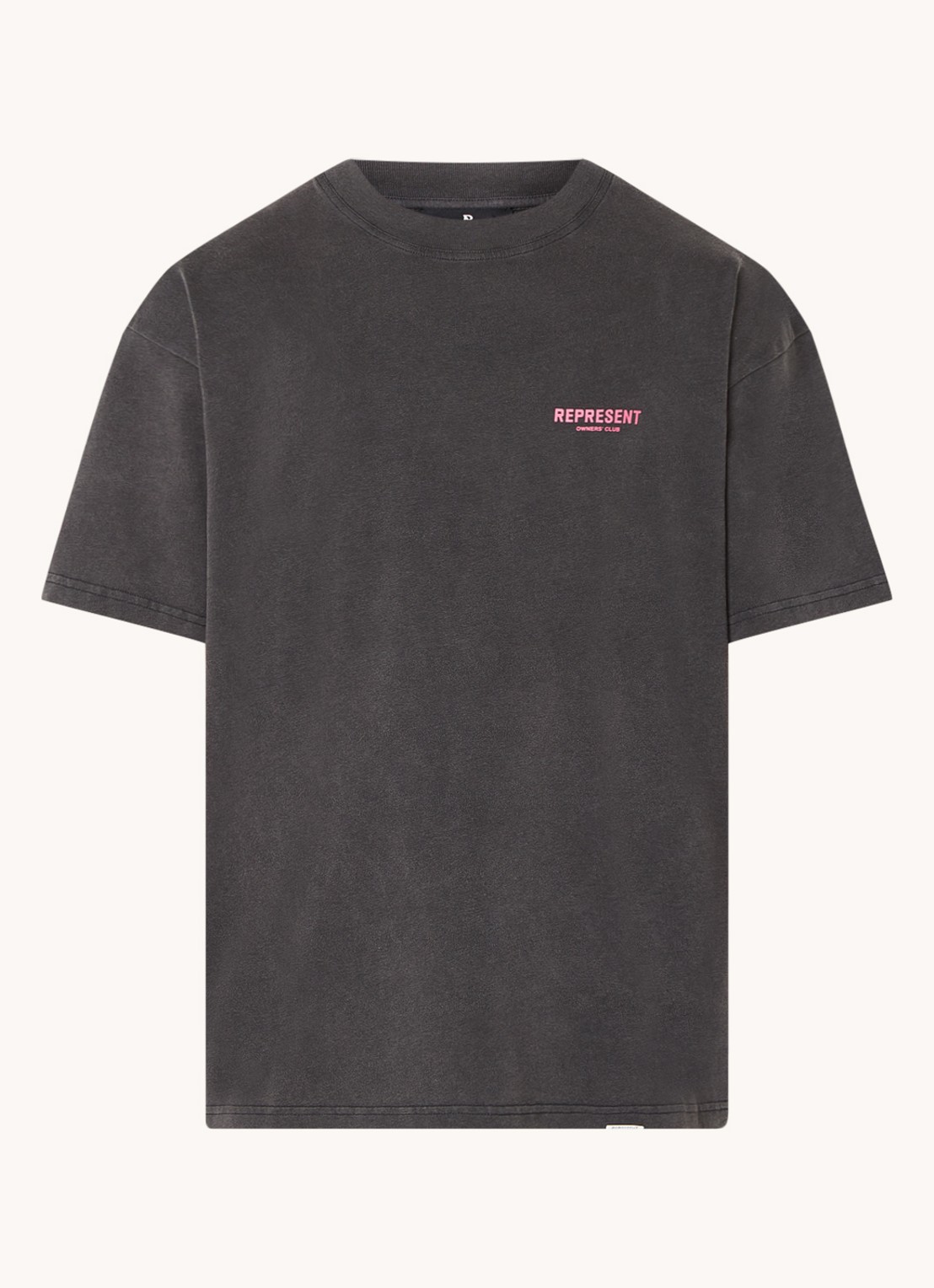 Represent Owners Club T-shirt met logo- en backprint - voorkant donkergrijs