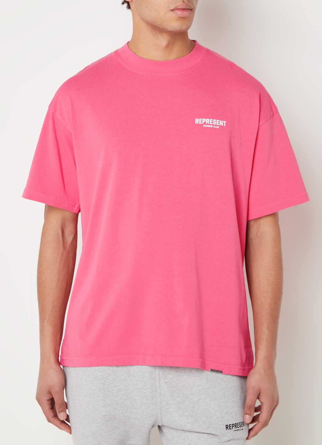 Represent Owners Club T-shirt met logo- en backprint - achterkant 4 roze