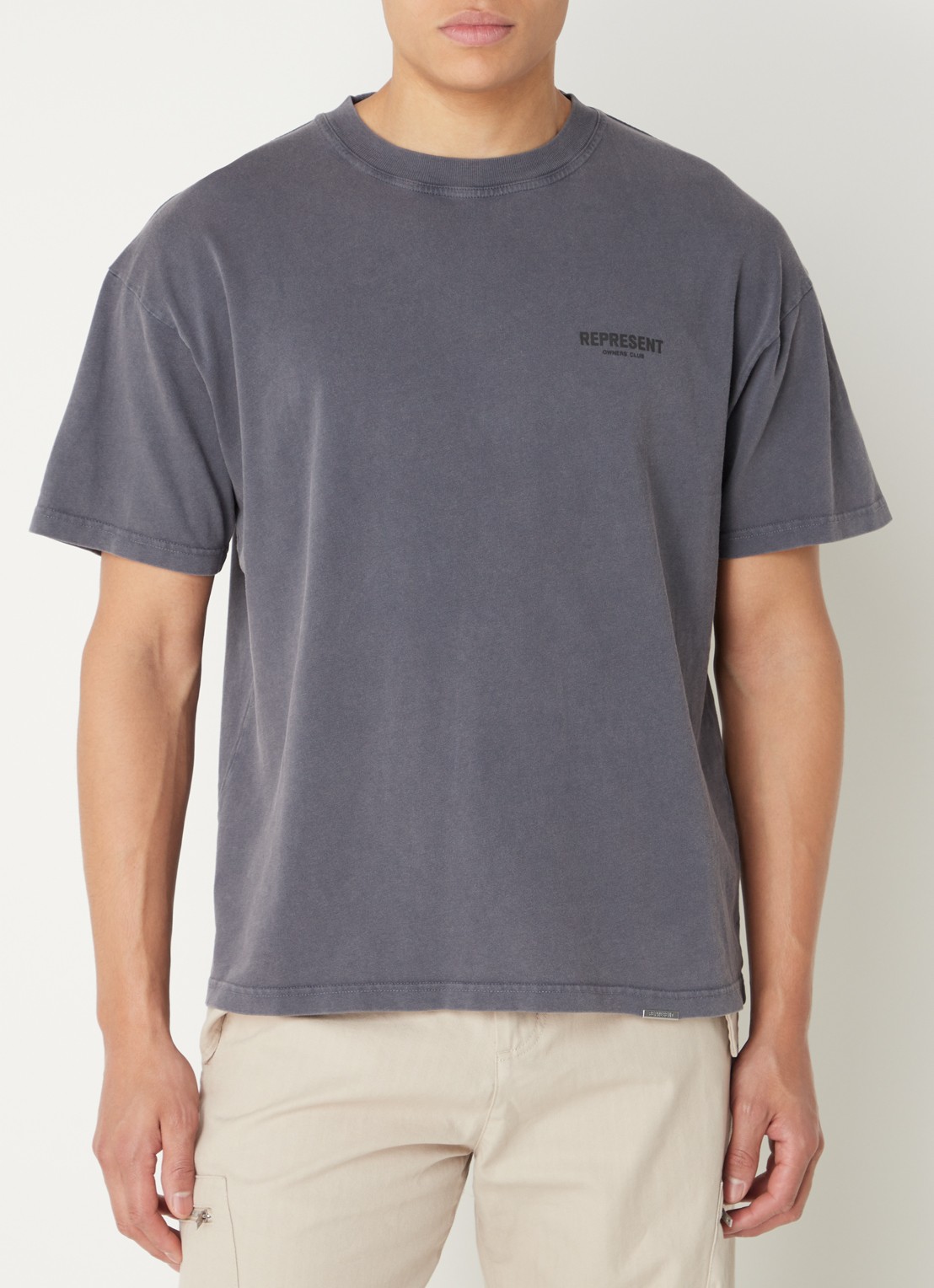 Represent Owners Club T-shirt met logo- en backprint - achterkant antraciet