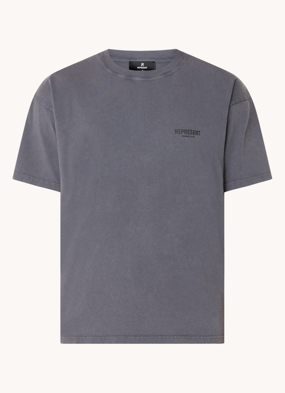Represent Owners Club T-shirt met logo- en backprint - voorkant 3 antraciet
