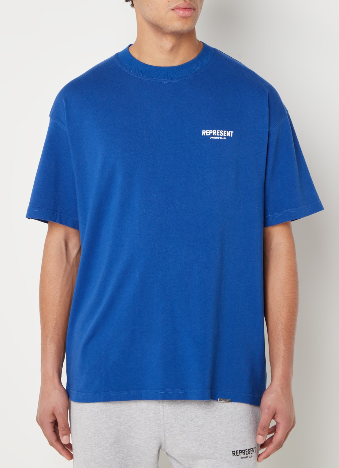 Represent Owners Club T-shirt met logo- en backprint - achterkant kobaltblauw