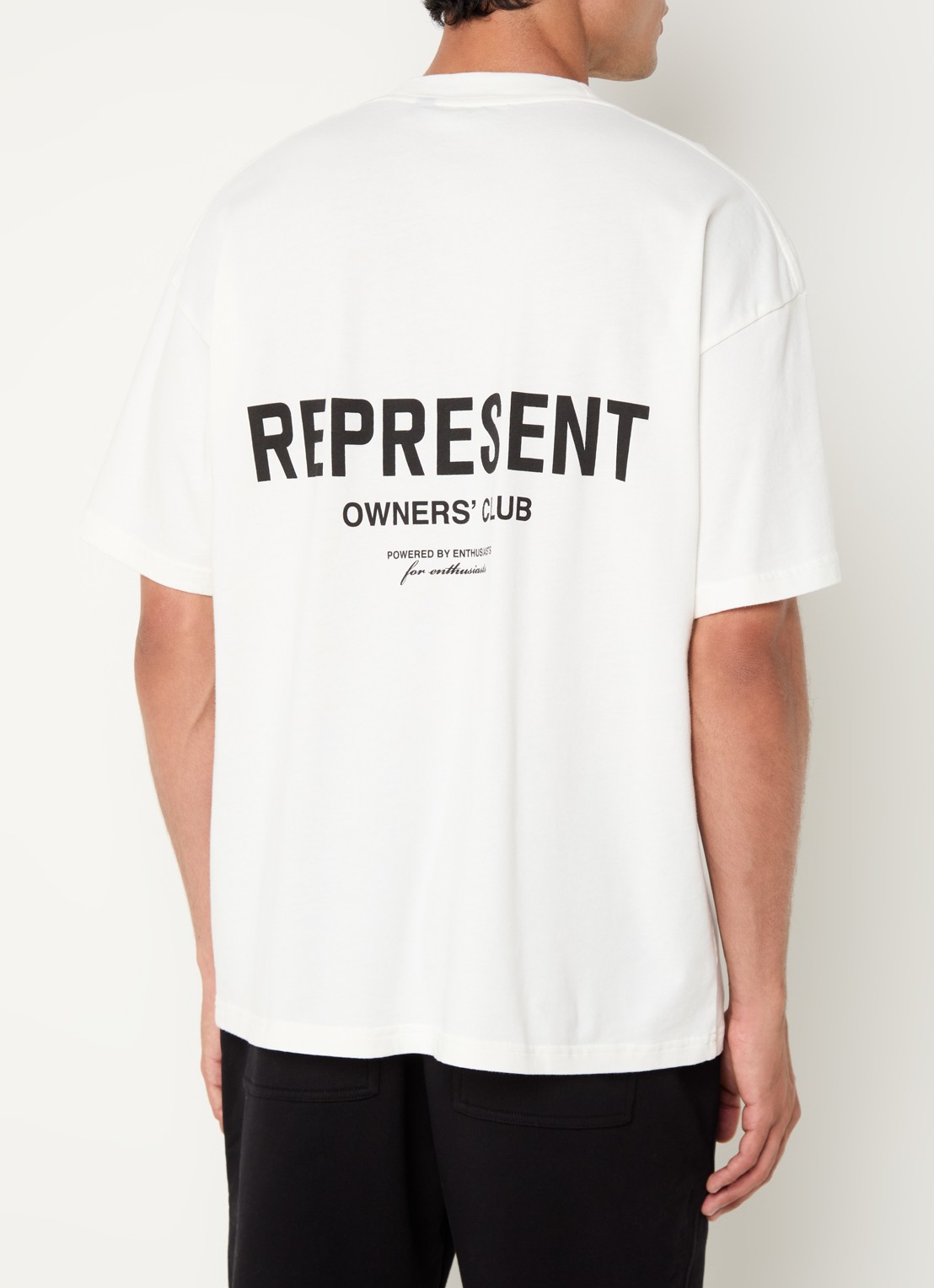 Represent Owners Club T-shirt met logo- en backprint - detail 3 wit