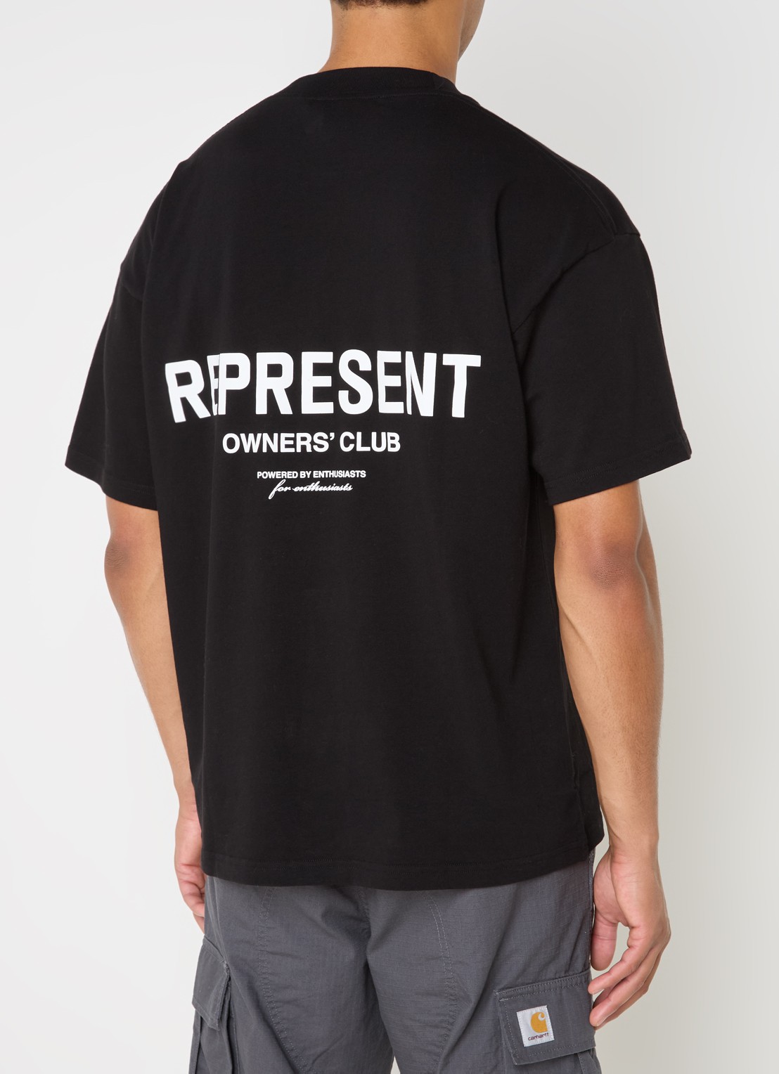 Represent Owners Club T-shirt met logo- en backprint - detail 4 zwart