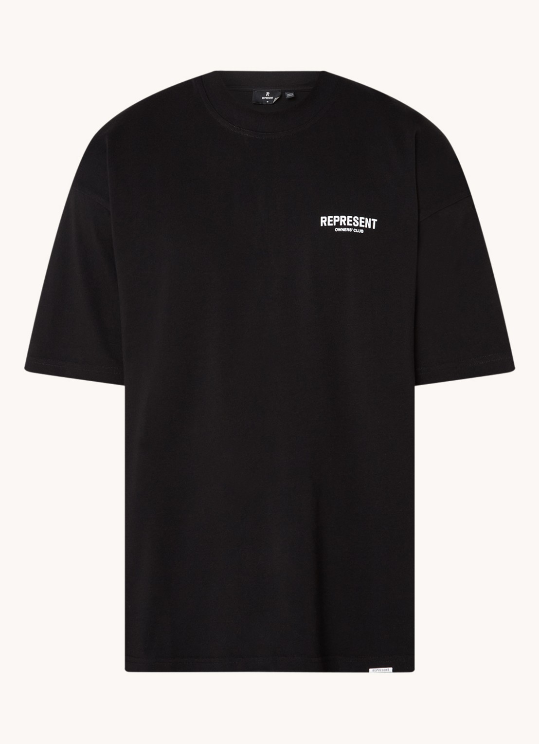 Represent Owners Club T-shirt met logo- en backprint - voorkant zwart
