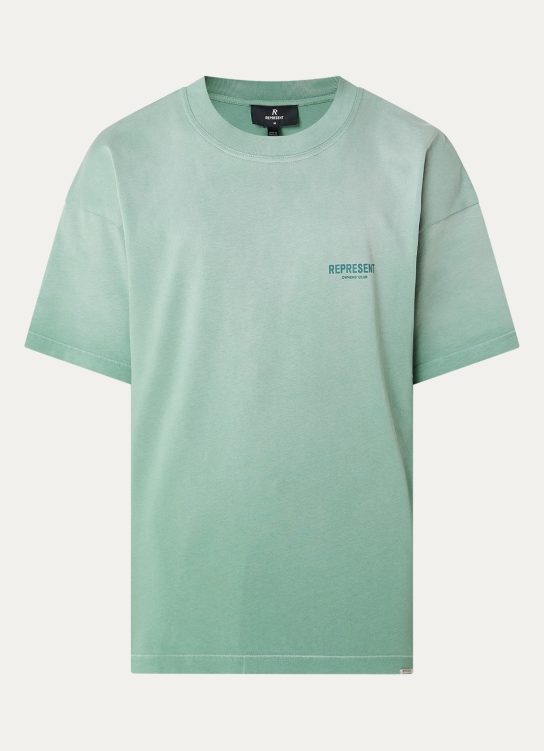 Represent Owners Club T-shirt met logo- en backprint - voorkant 2 lichtgroen