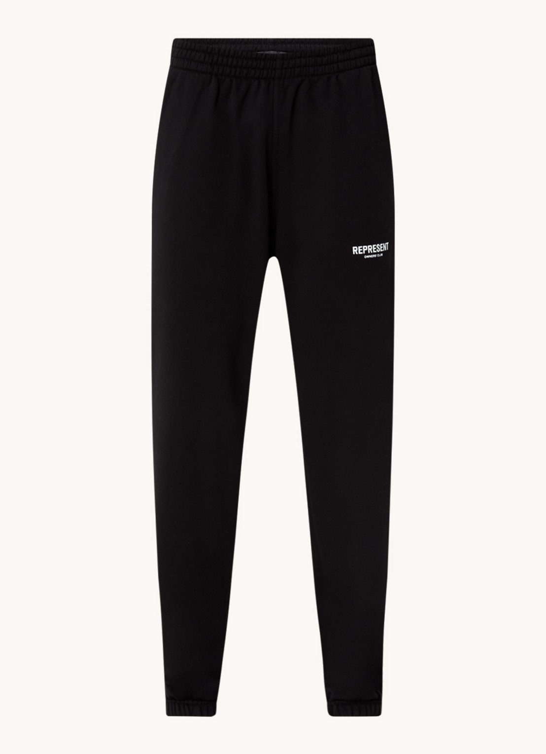 Represent Owners Club tapered fit joggingbroek met logo en steekzakken - voorkant zwart