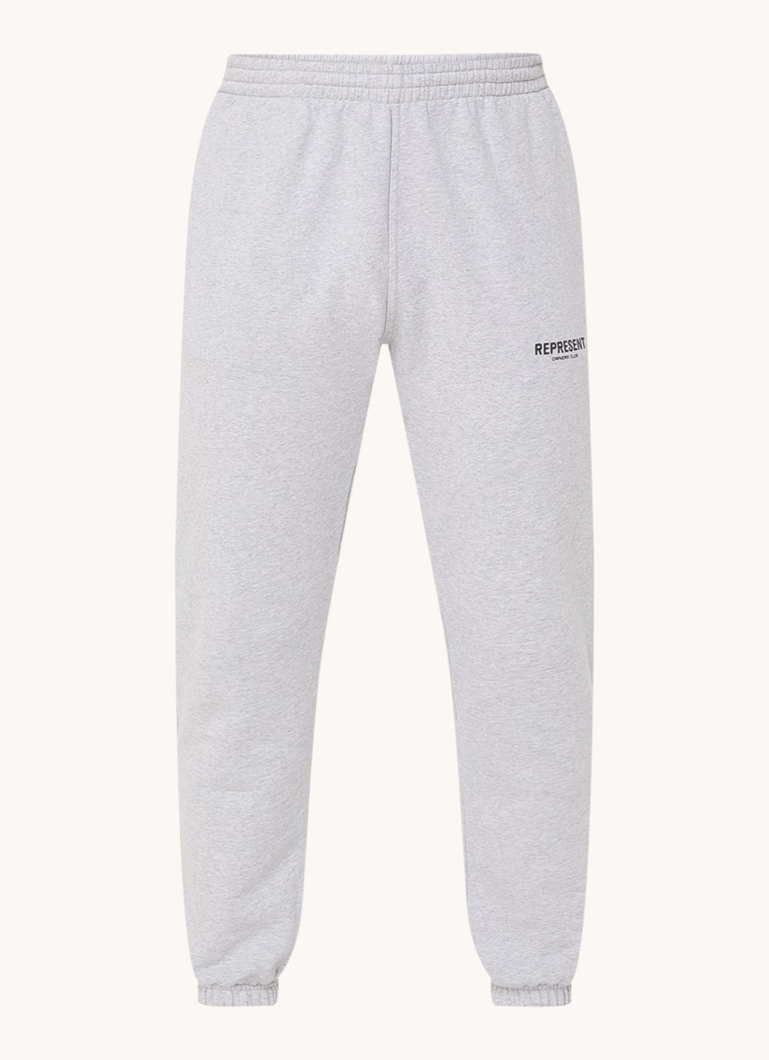 Represent Owners Club tapered fit joggingbroek met logo en steekzakken - voorkant 2 grijsmele