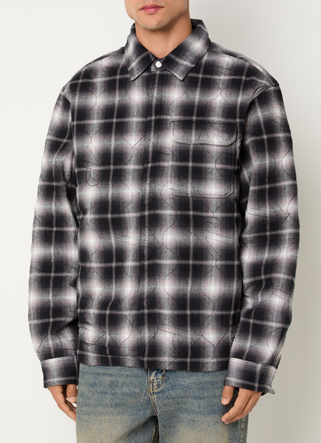 Represent Quilted jack met borstzak - detail 2 zwart